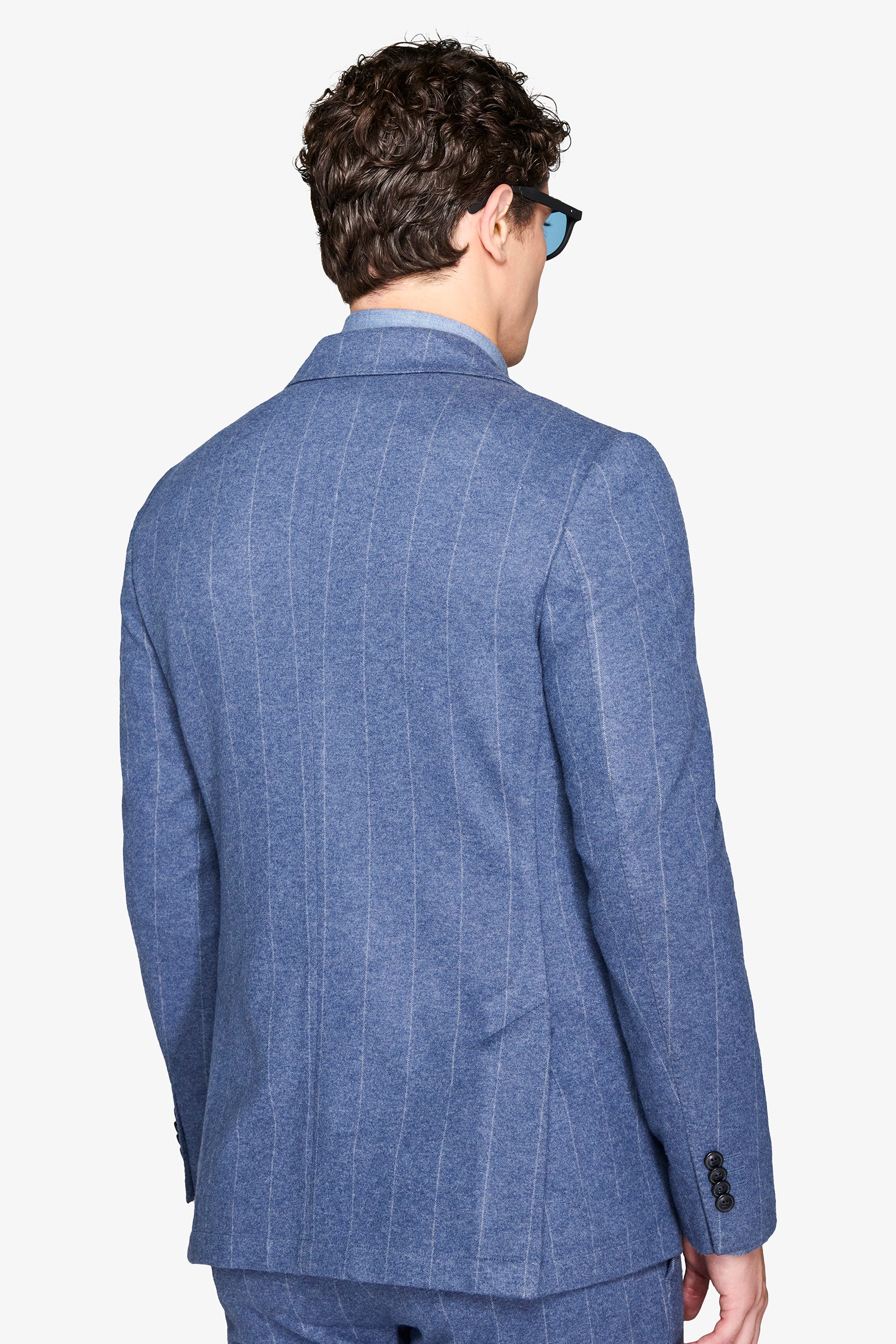 Giacca da abito gessata celeste-Dan John