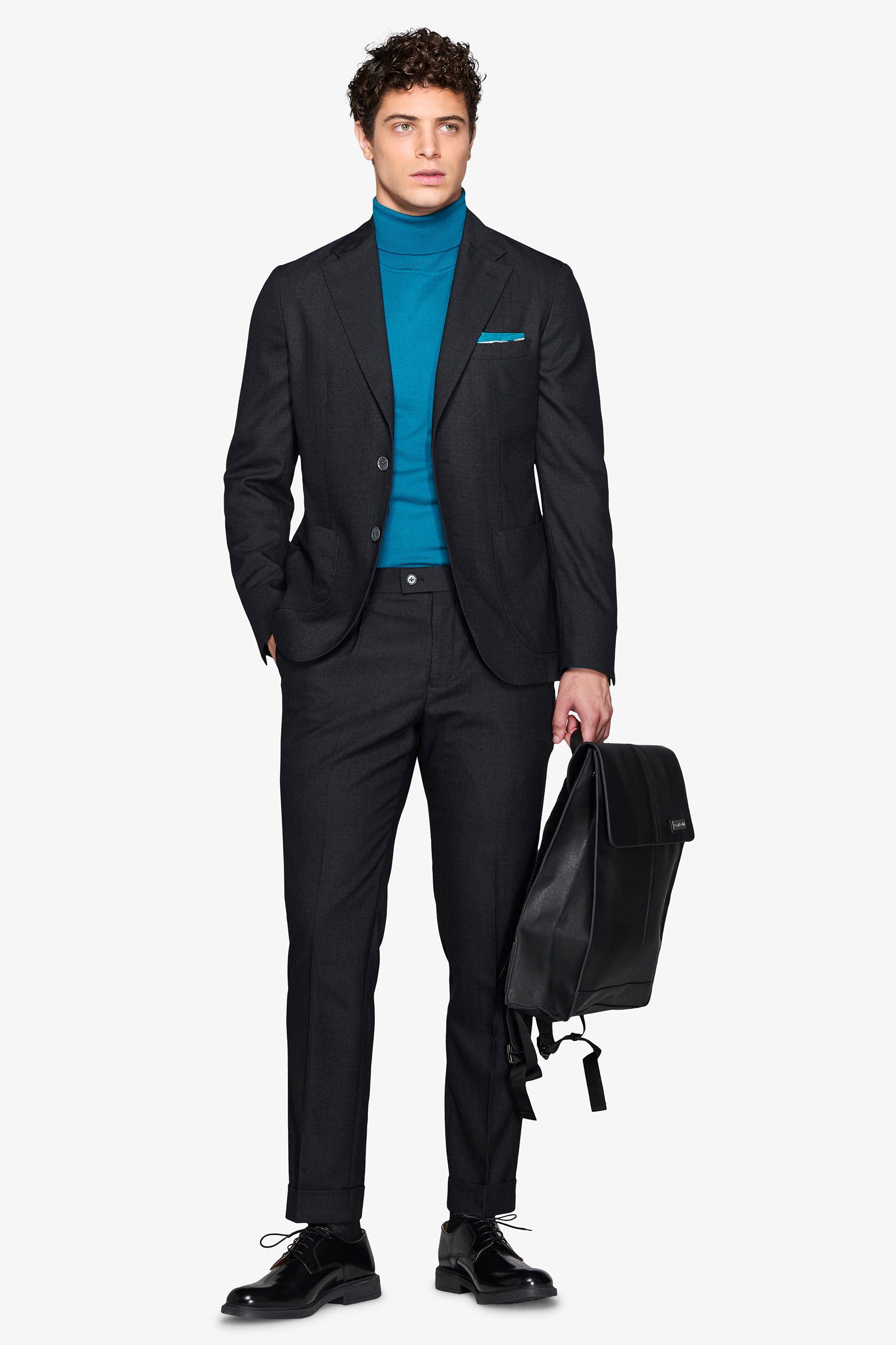 Giacca da abito twill melange nero-Dan John