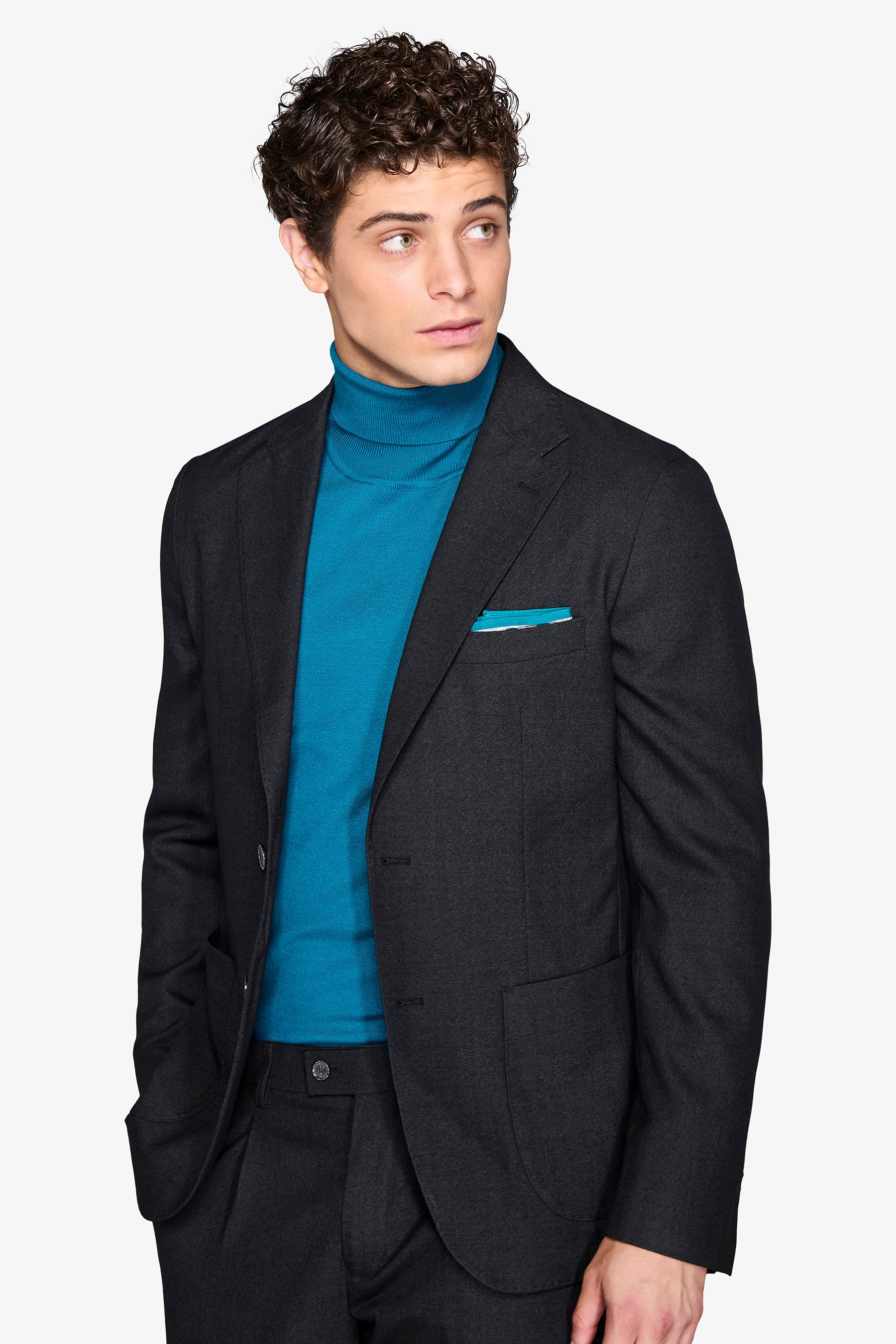 Giacca da abito twill melange nero-Dan John