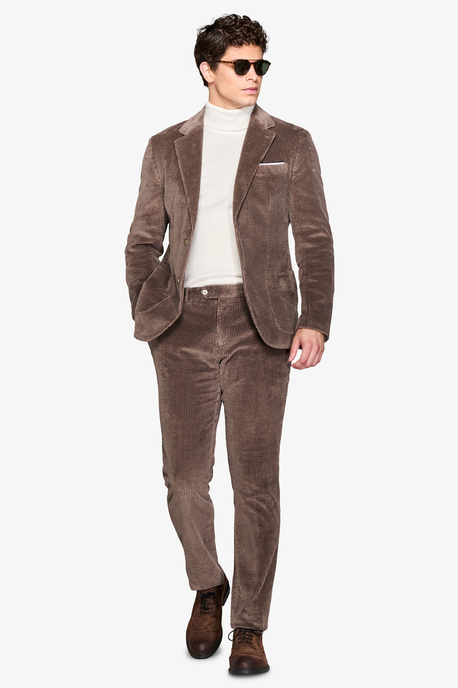 Giacca da abito in velluto tortora-Dan John