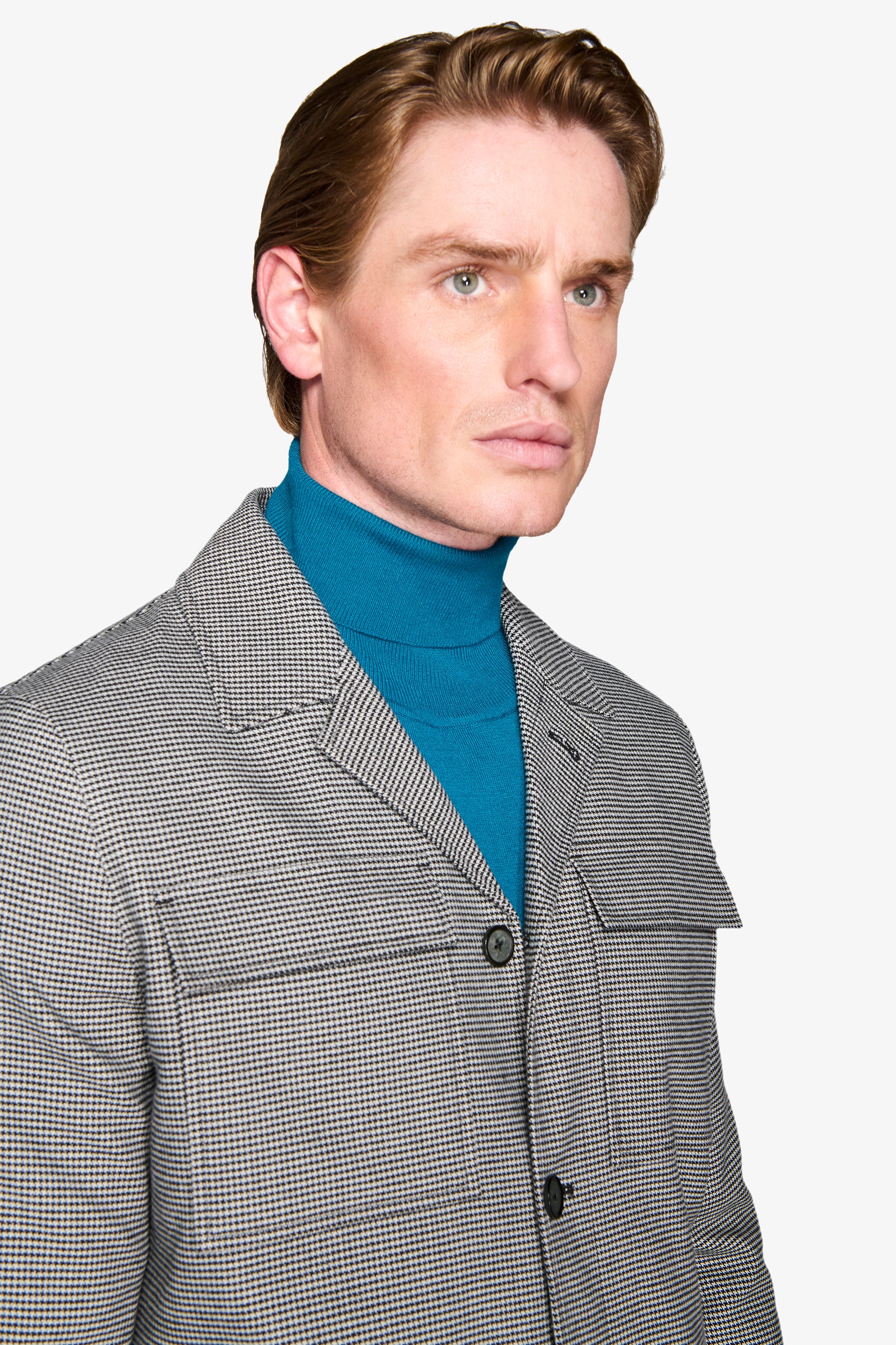 Giacca da abito worker pied de poule nero-Dan John