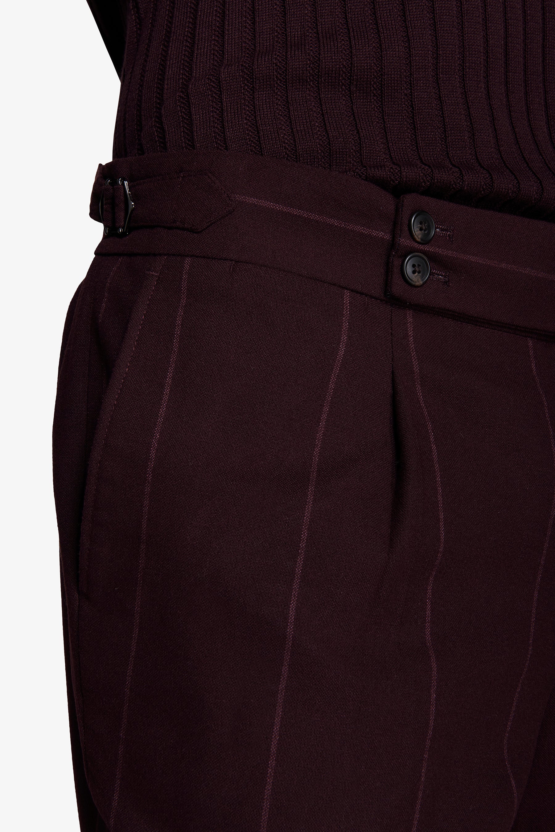 Pantaloni gessati bordeaux
