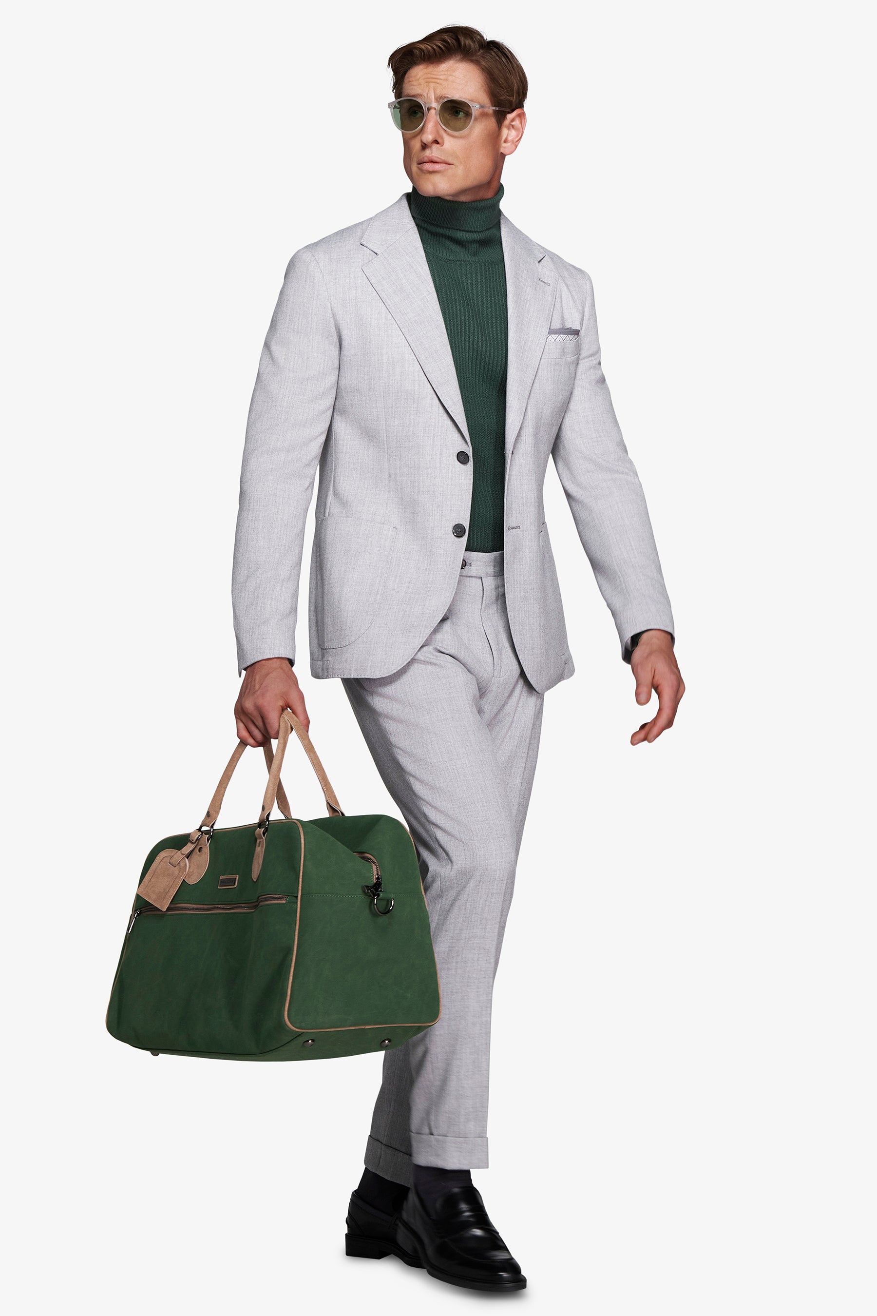 Hellgraue Jacke mit Flanelleffekt