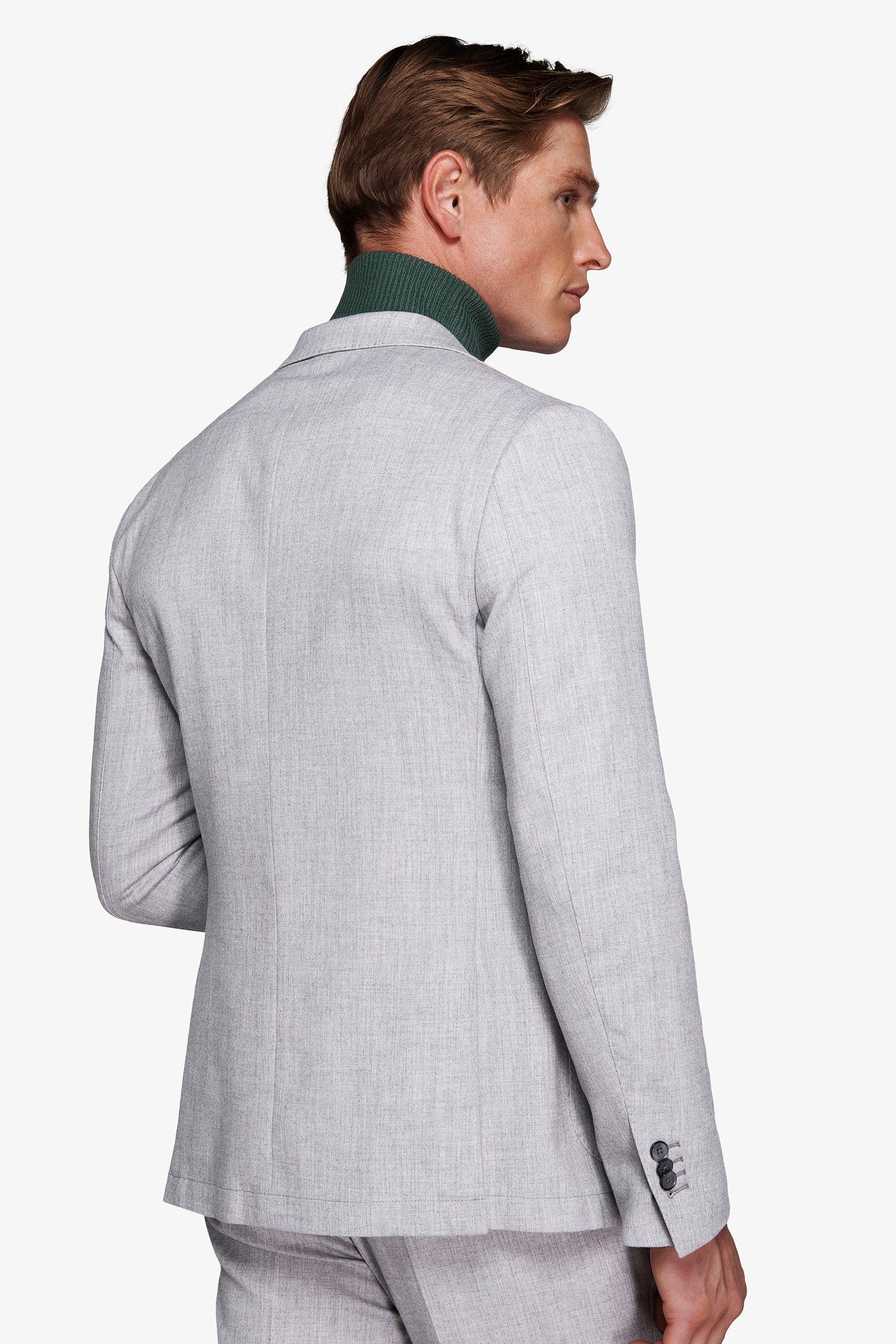 Hellgraue Jacke mit Flanelleffekt