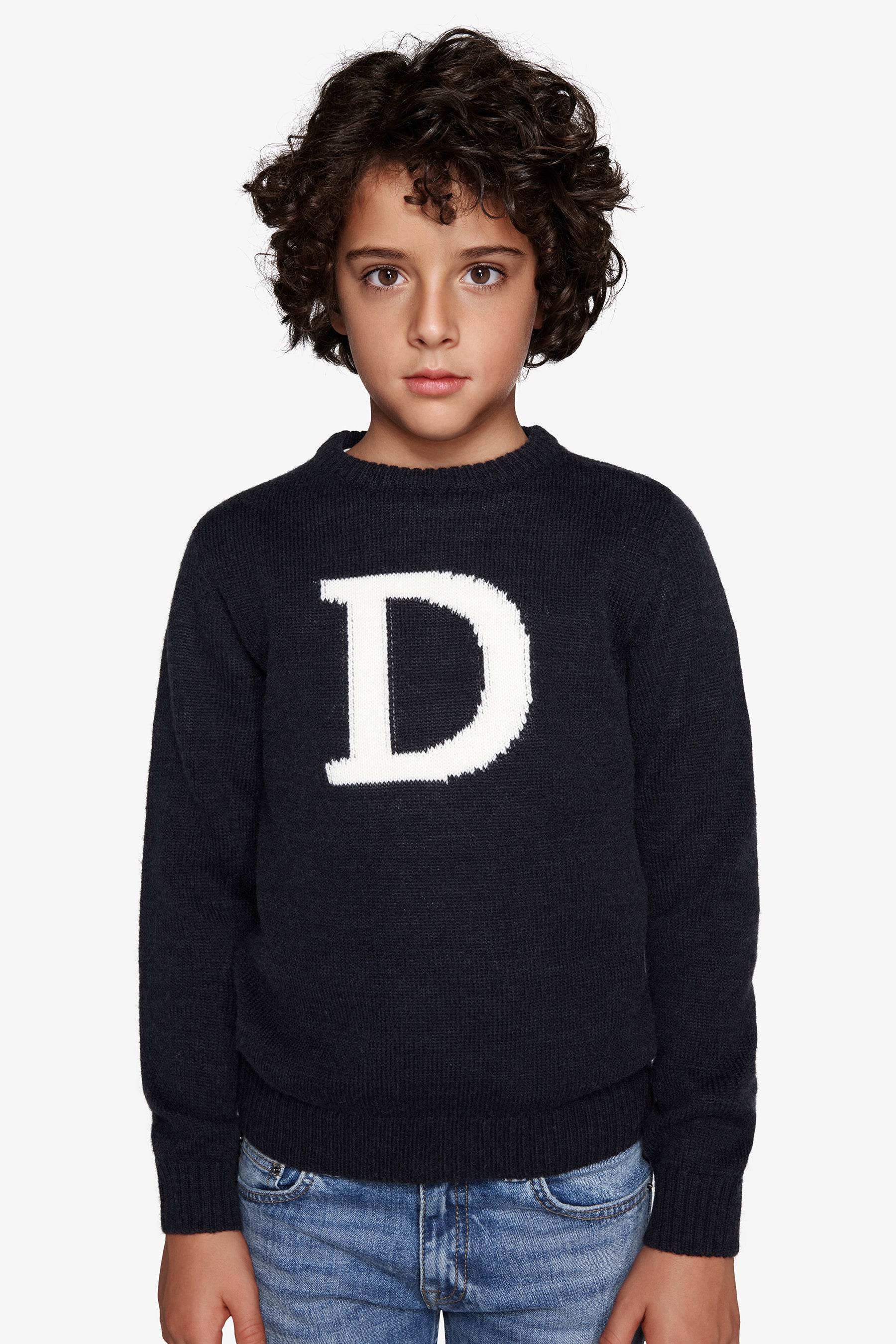 Jersey de cuello redondo logo azul Kids