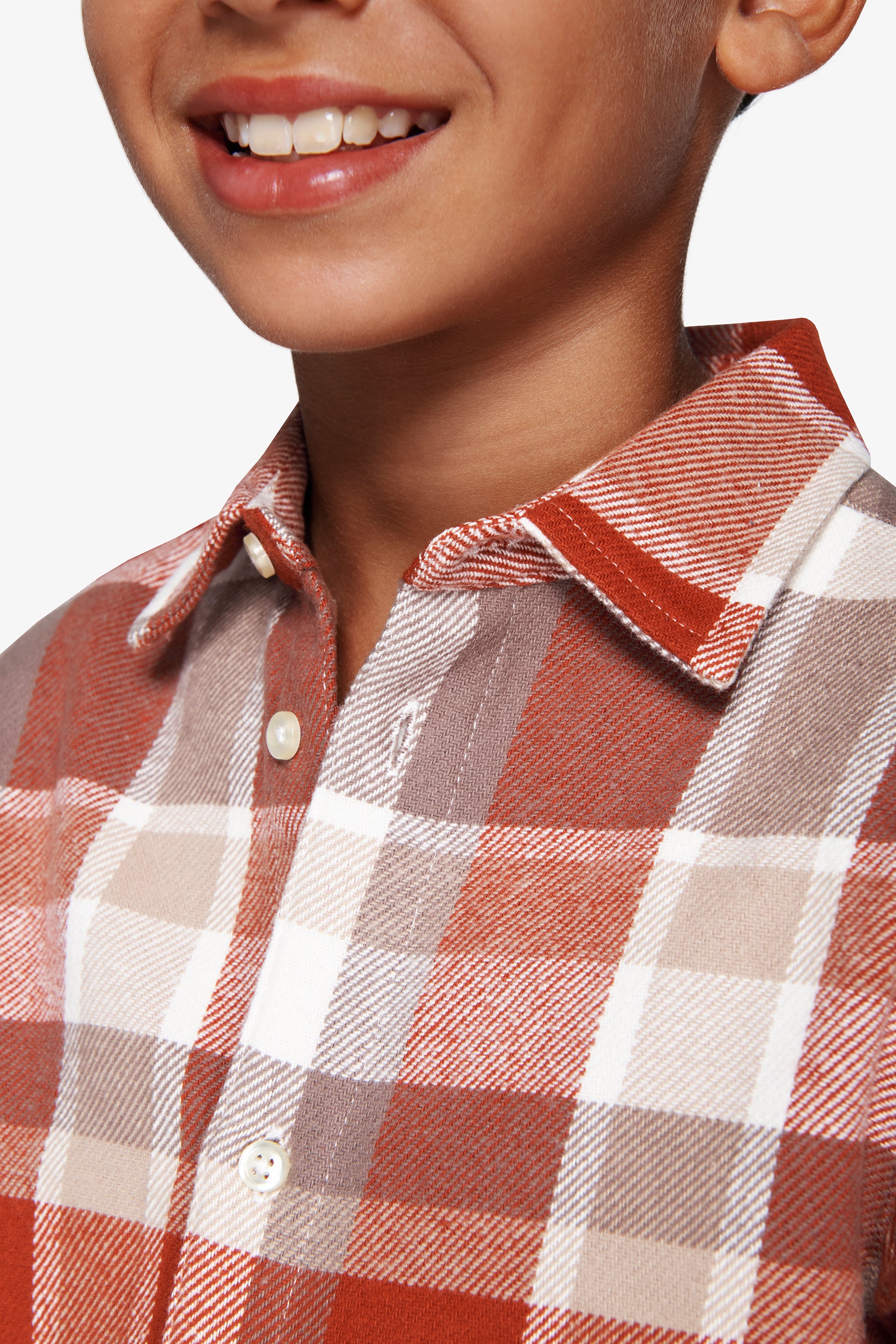 Camisa cuadros naranja Kids