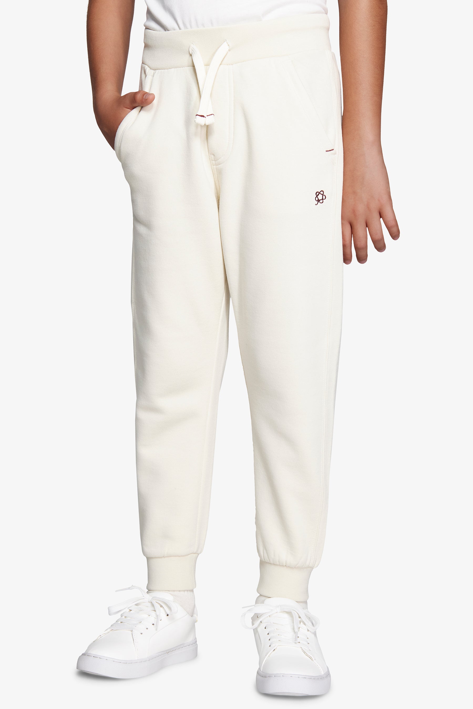 Pantalón de felpa basic blanco roto Kids