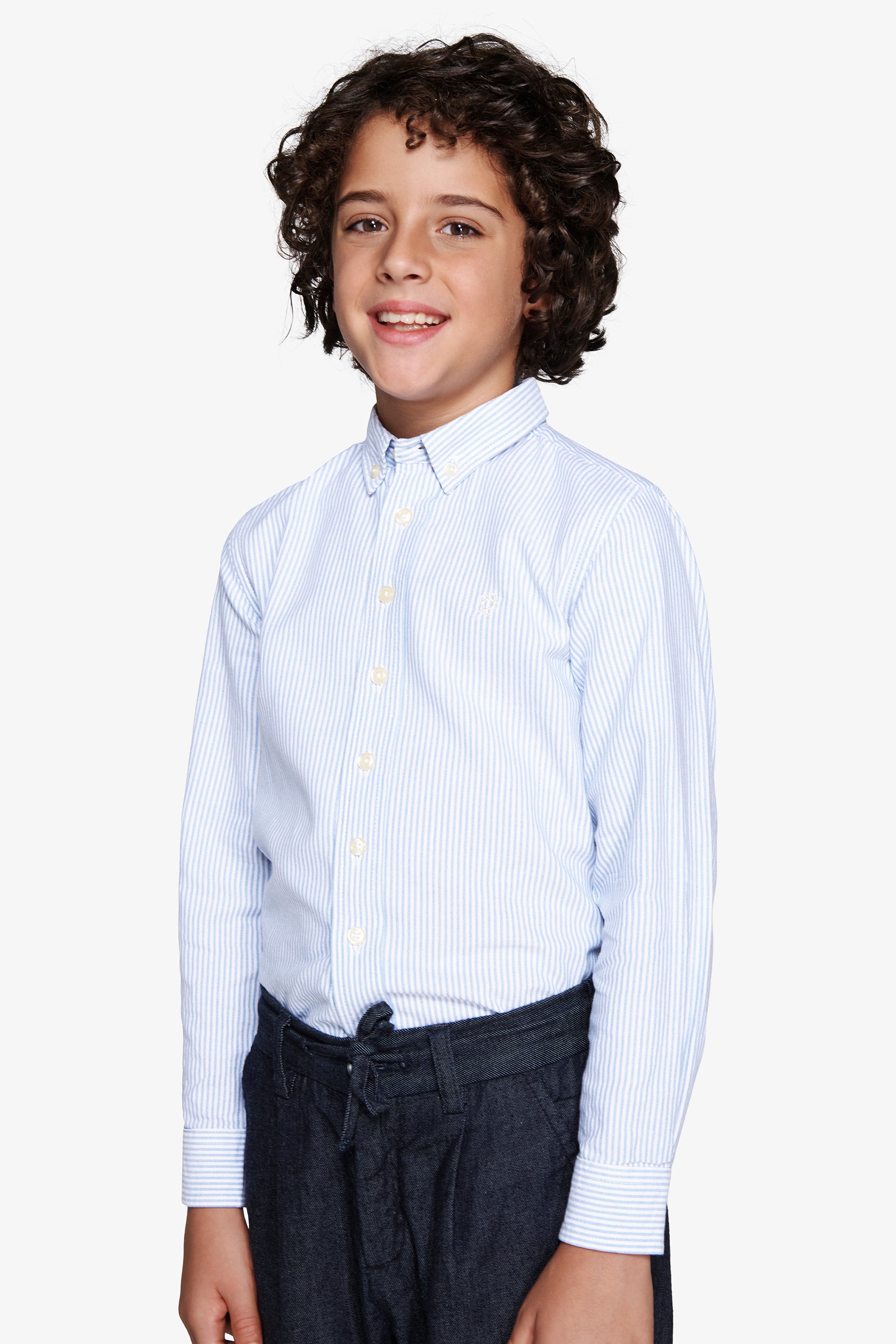 Camisa oxford de rayas azul Kids