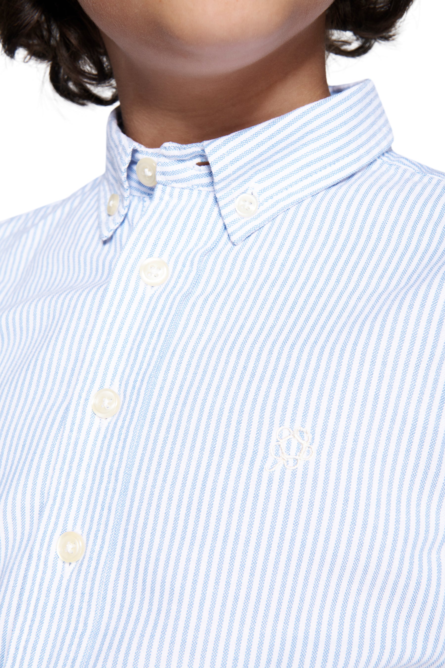 Camisa oxford de rayas azul Kids