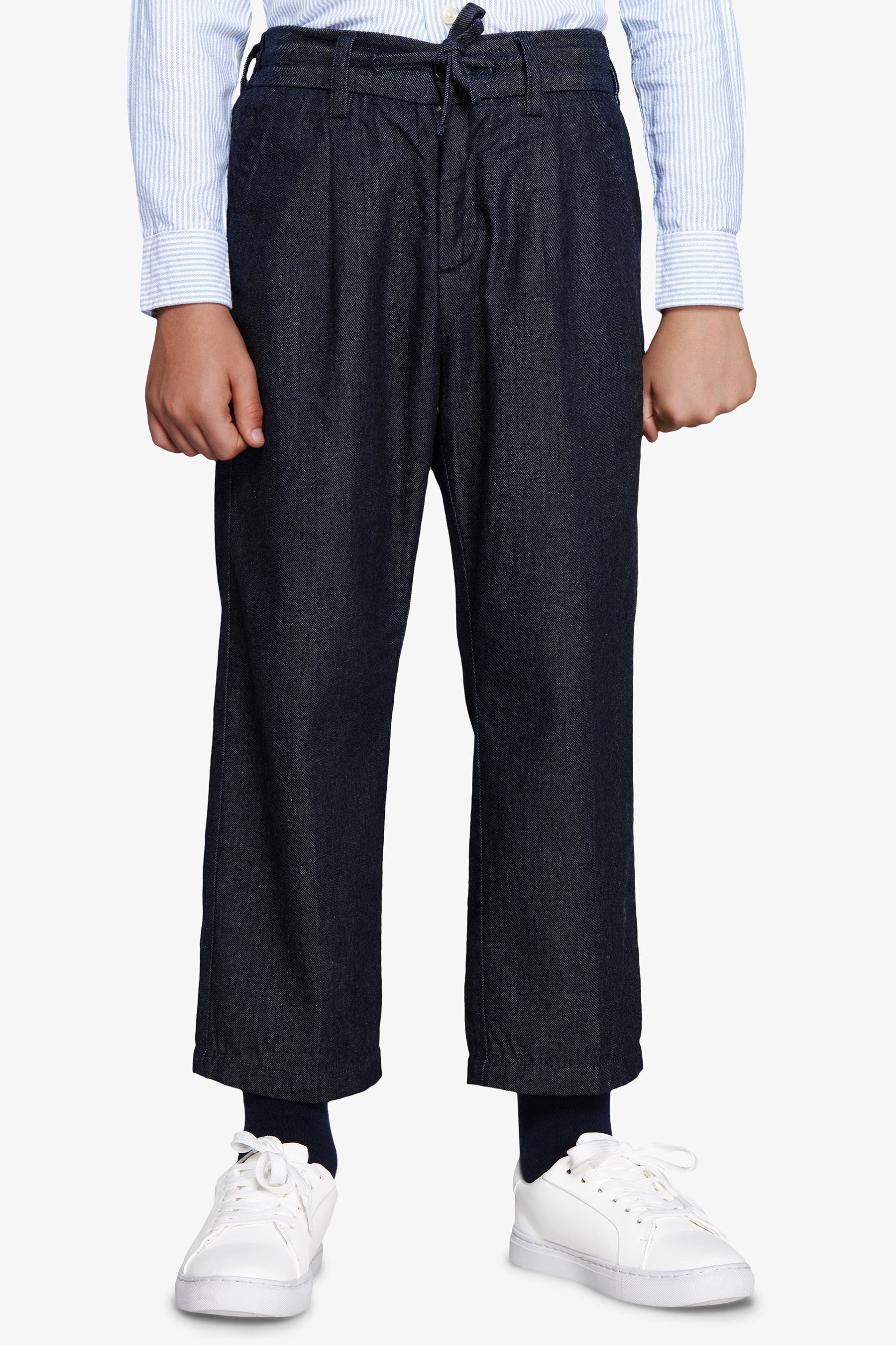 Pantalón con cordón en la cintura efecto denim Kids