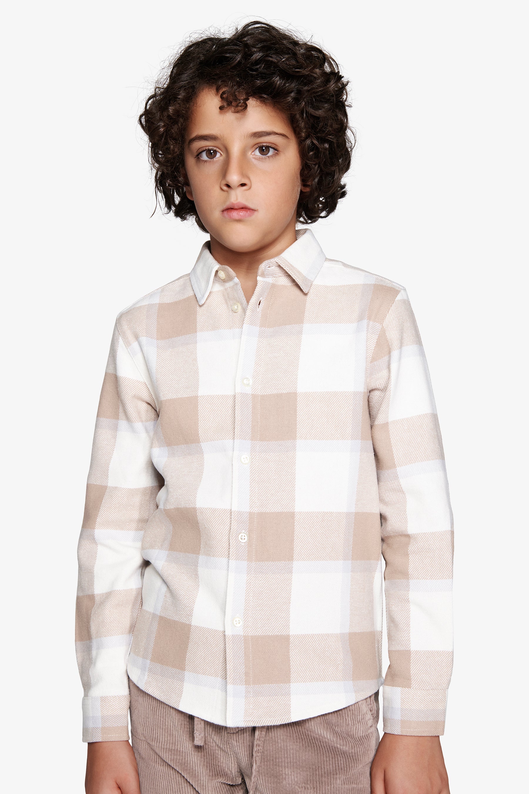 Camisa cuadros blanco roto Kids