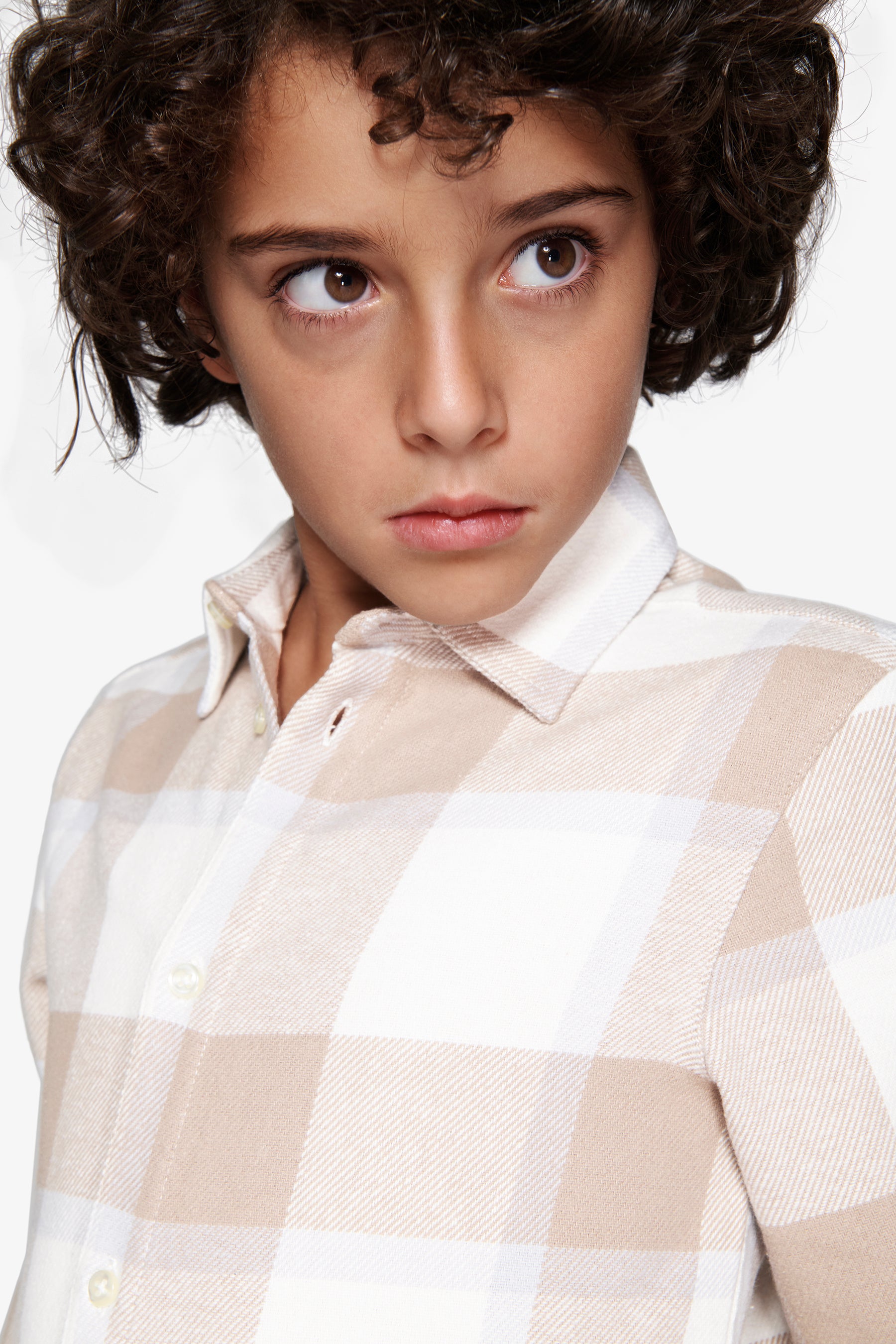 Camisa cuadros blanco roto Kids