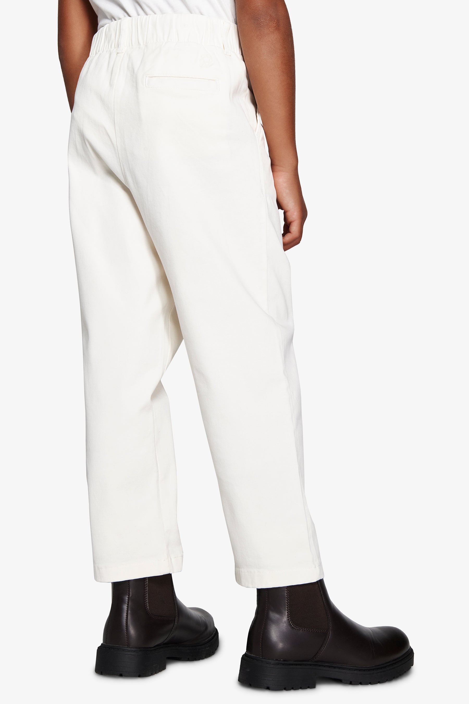 Pantalón con cordón en la cintura chino blanco roto Kids