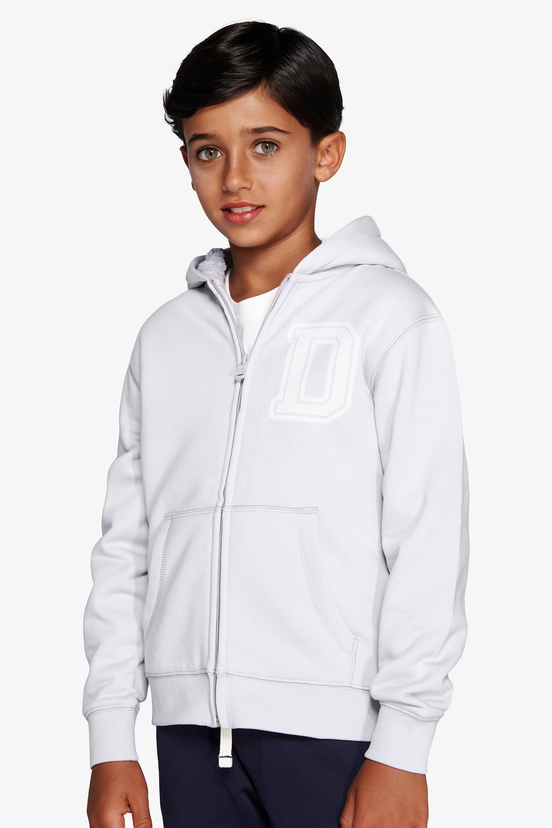 Sudadera cremallera completa capucha celeste Kids