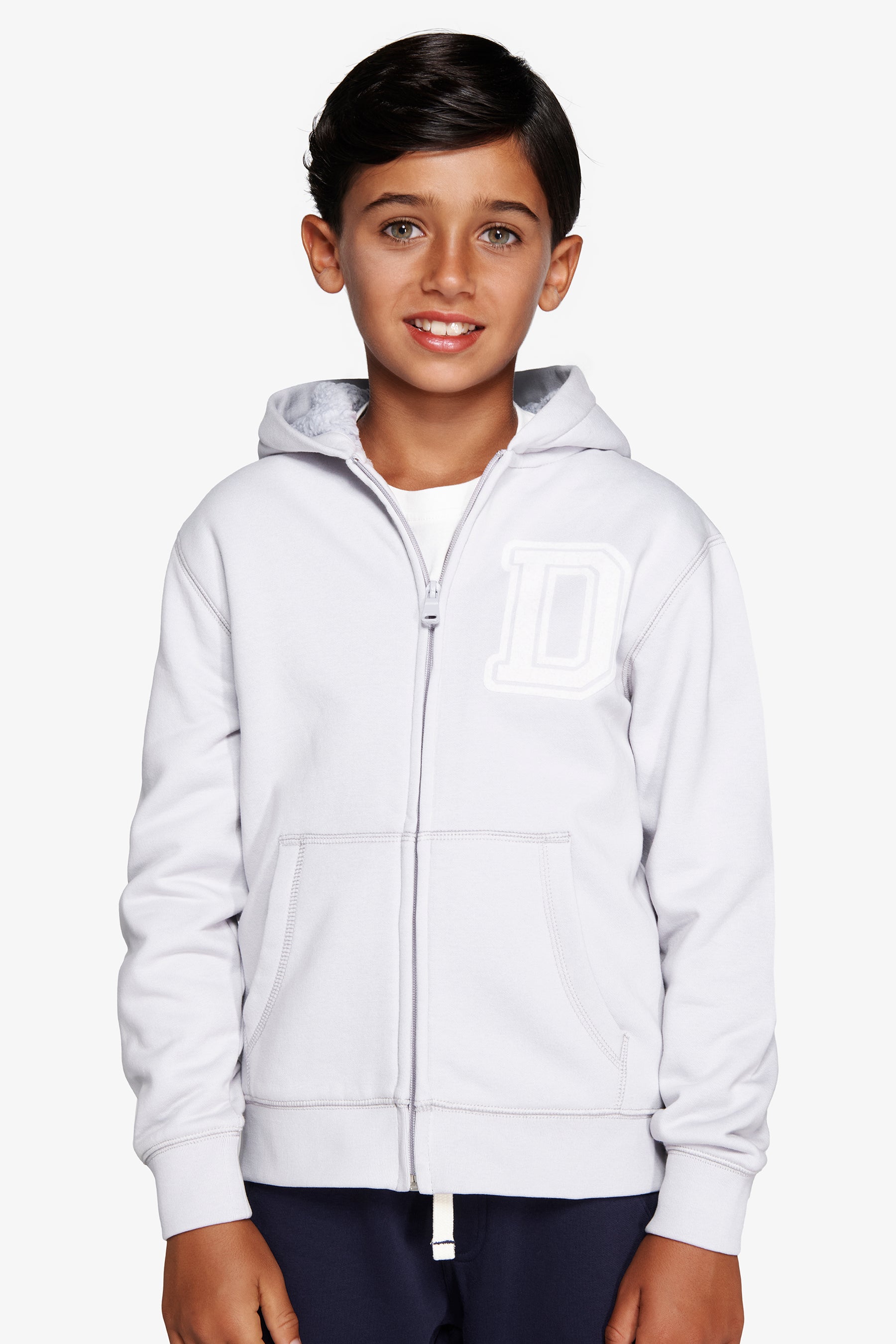 Sudadera cremallera completa capucha celeste Kids