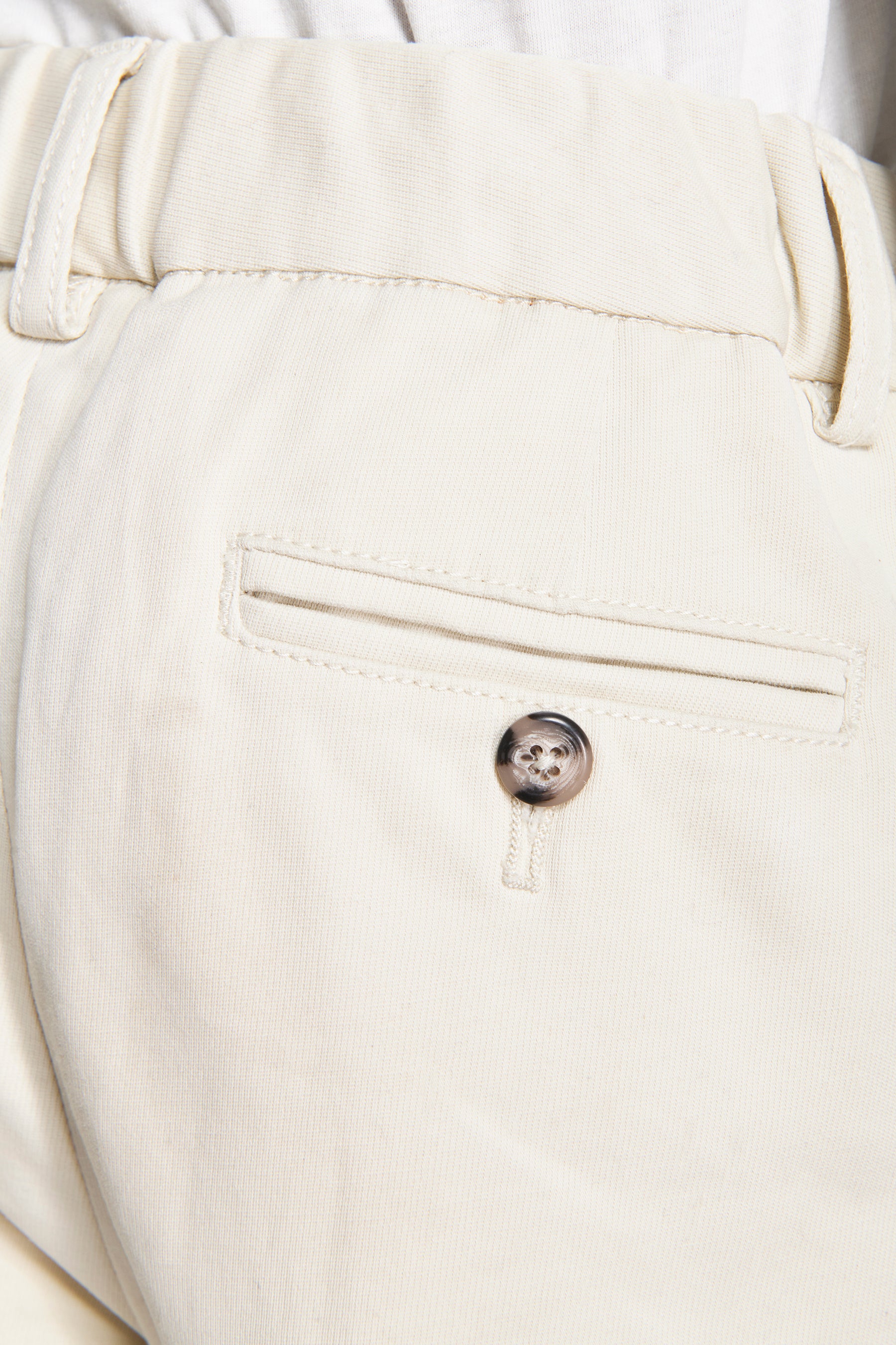 Pantalón con cordón en la cintura punto blanco roto Kids