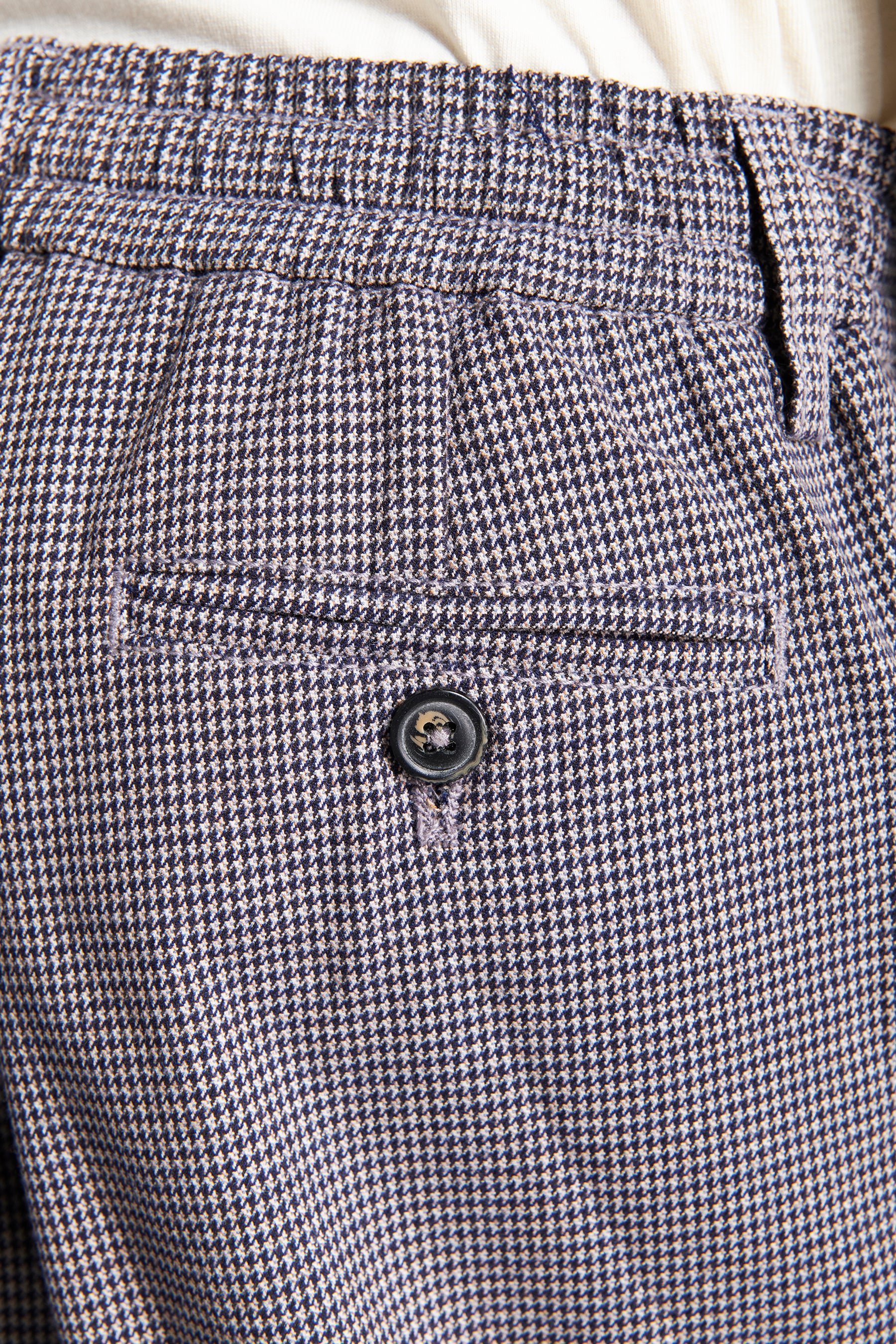 Pantalón con cordón en la cintura pata de gallo gris tórtola Kids