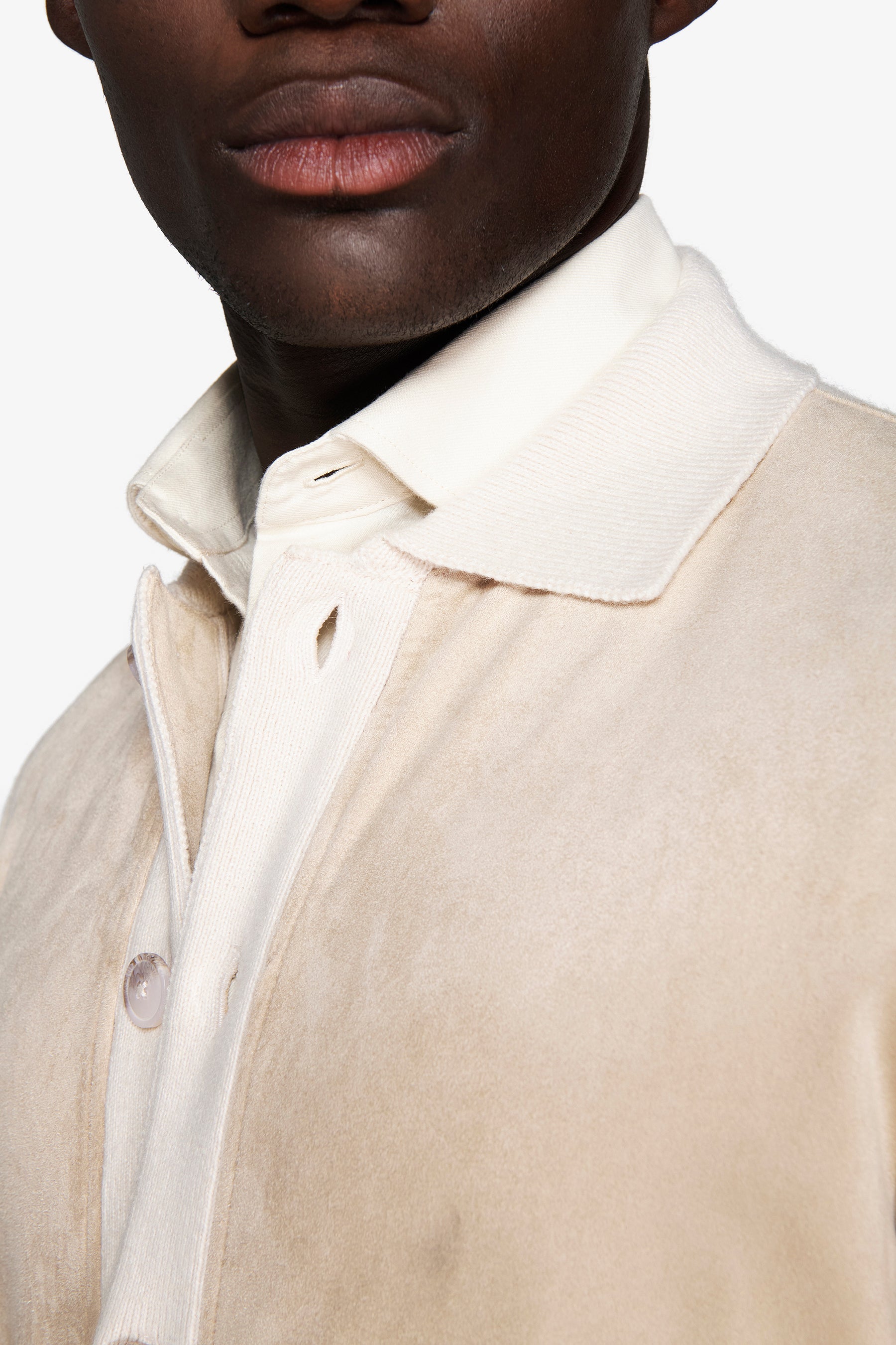 Blazer de punto jersey bimaterial con cordón