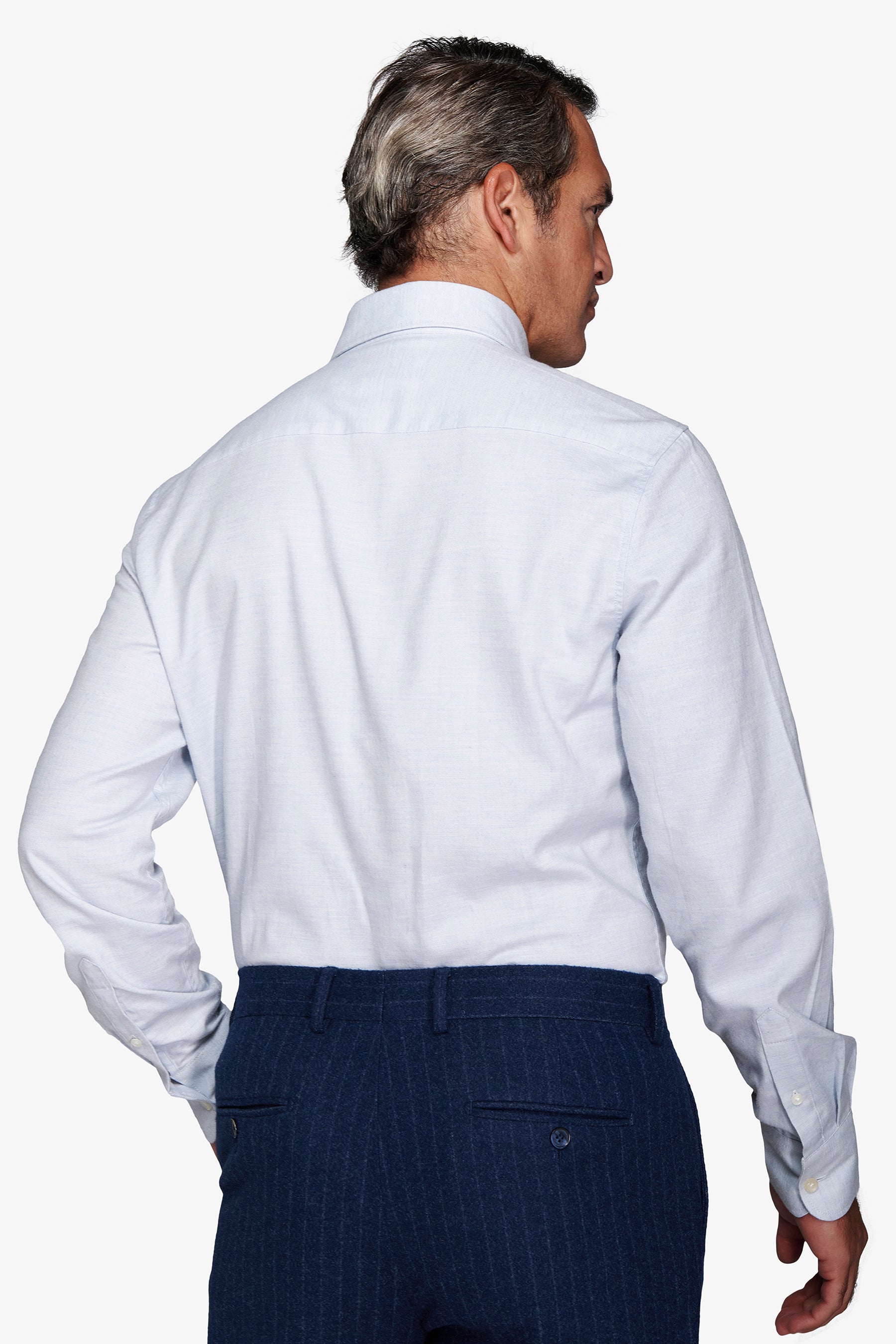 Camisa de algodón efecto franela celeste