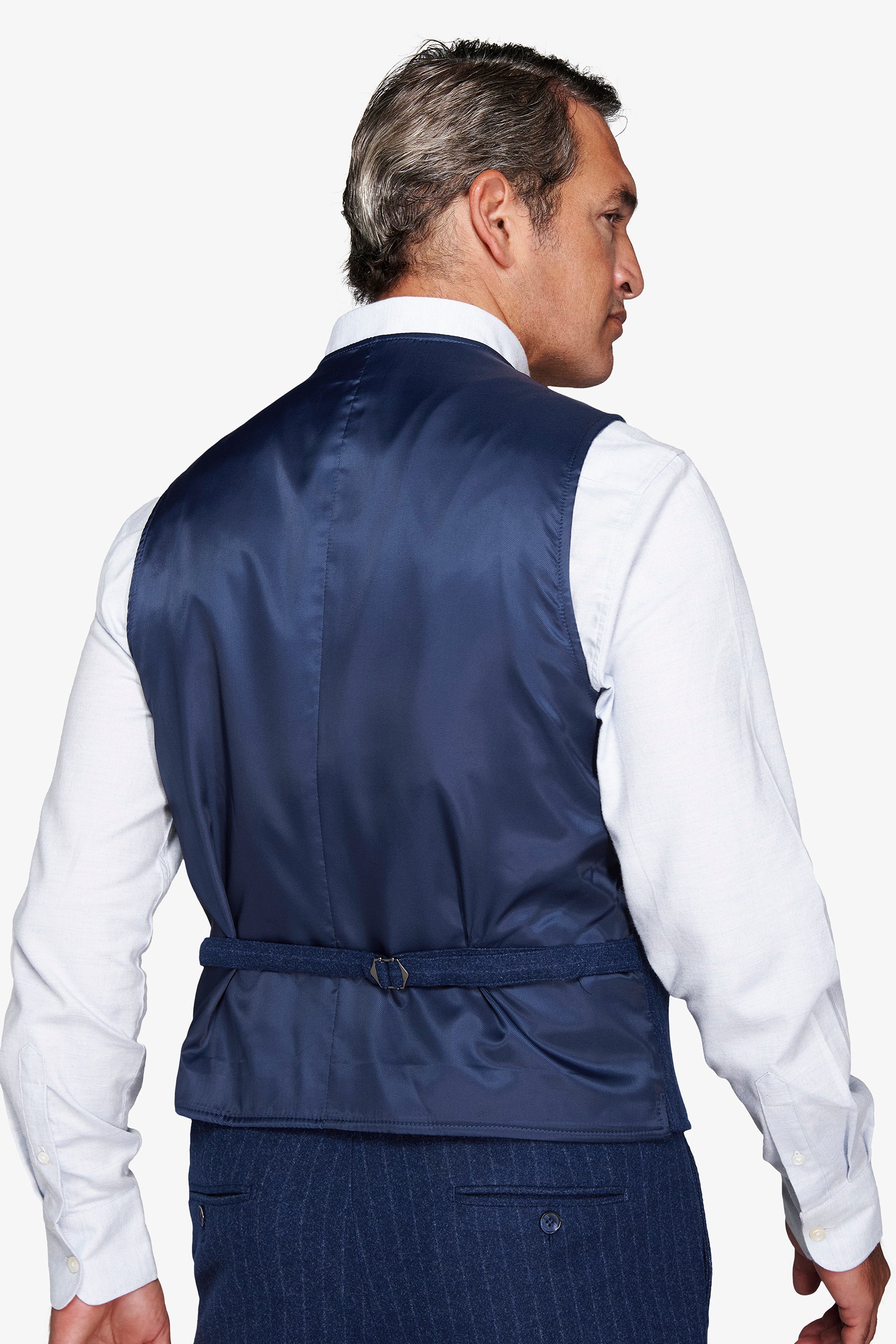 Avion-Weste mit Nadelstreifen-Flanelleffekt