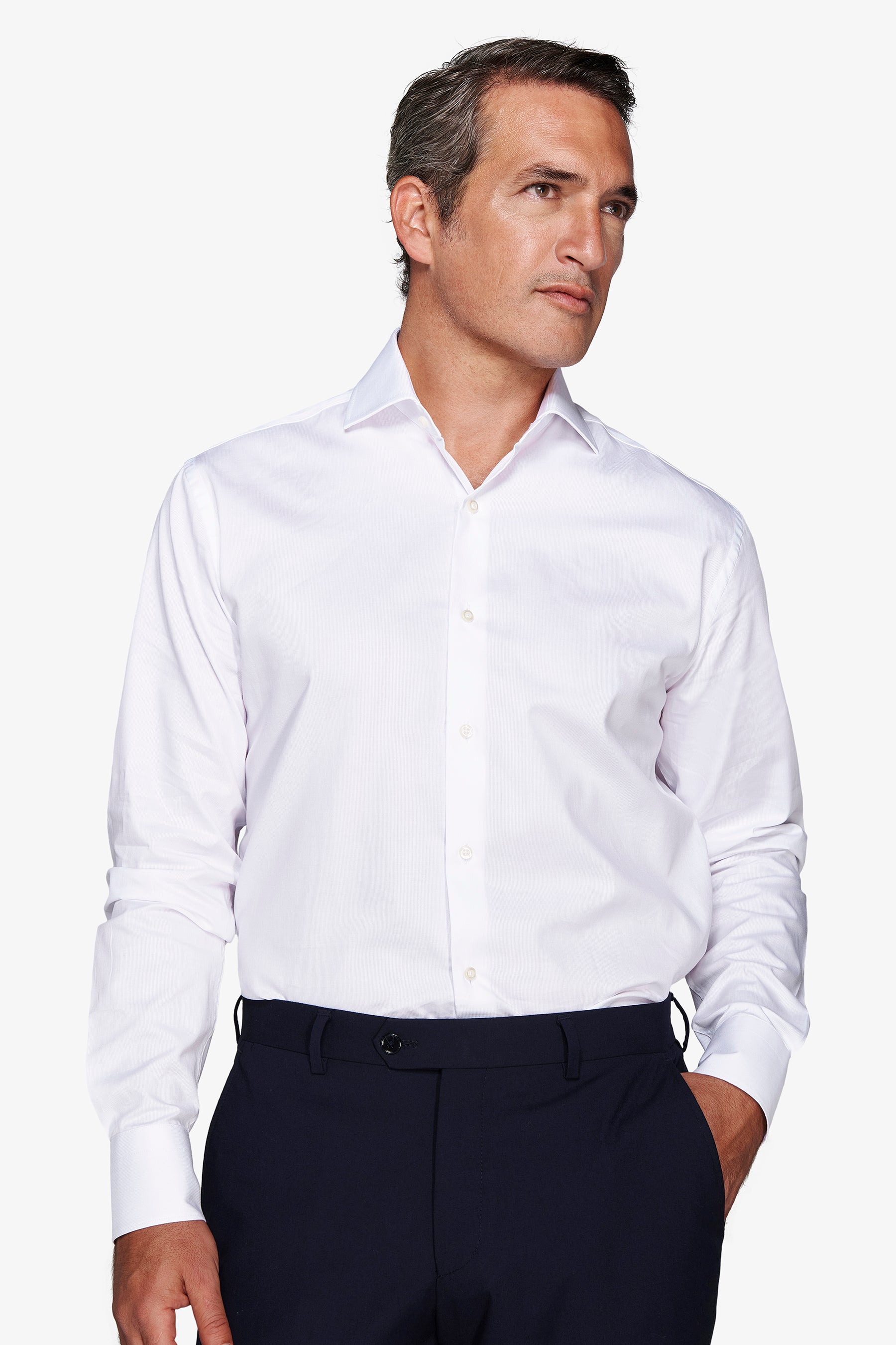 Camisa de piqué regular blanca