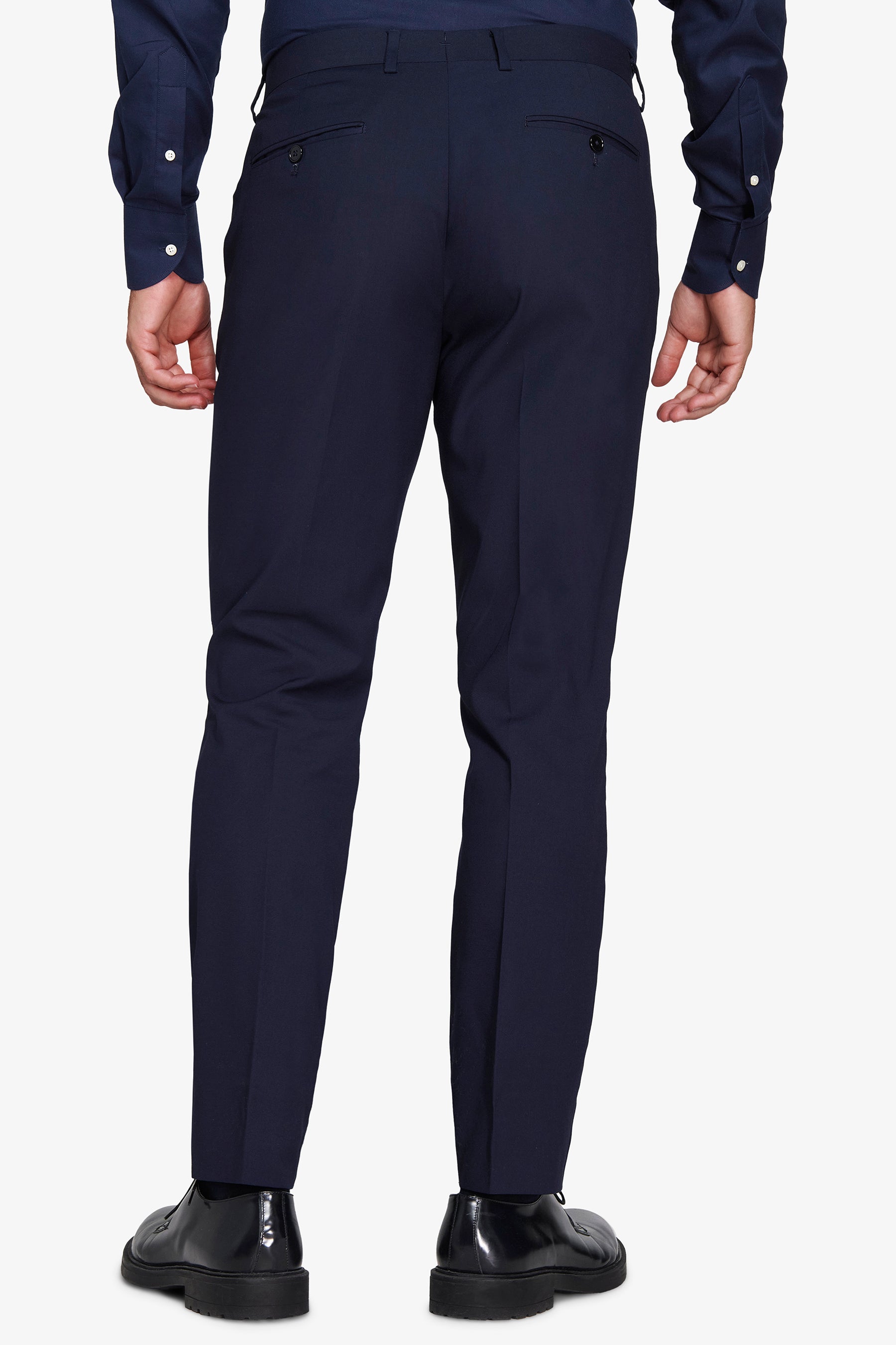 Pantalón de traje clásico de corte slim y color azul