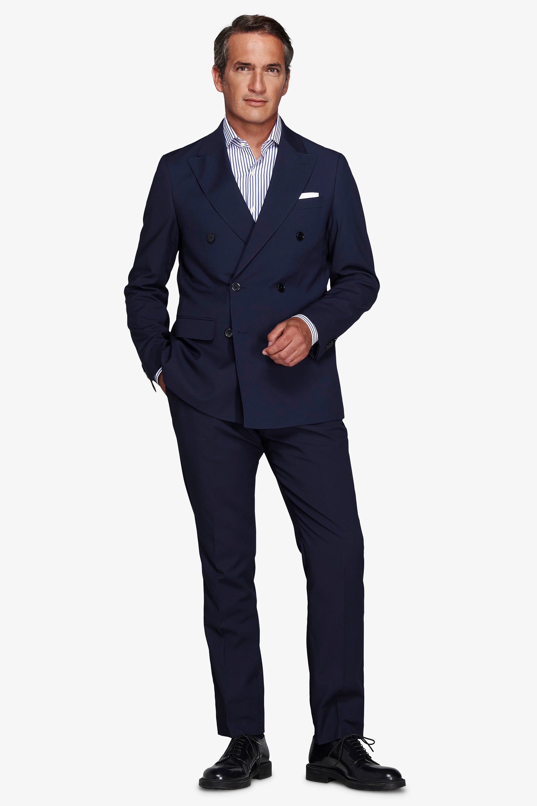 Americana cruzada azul