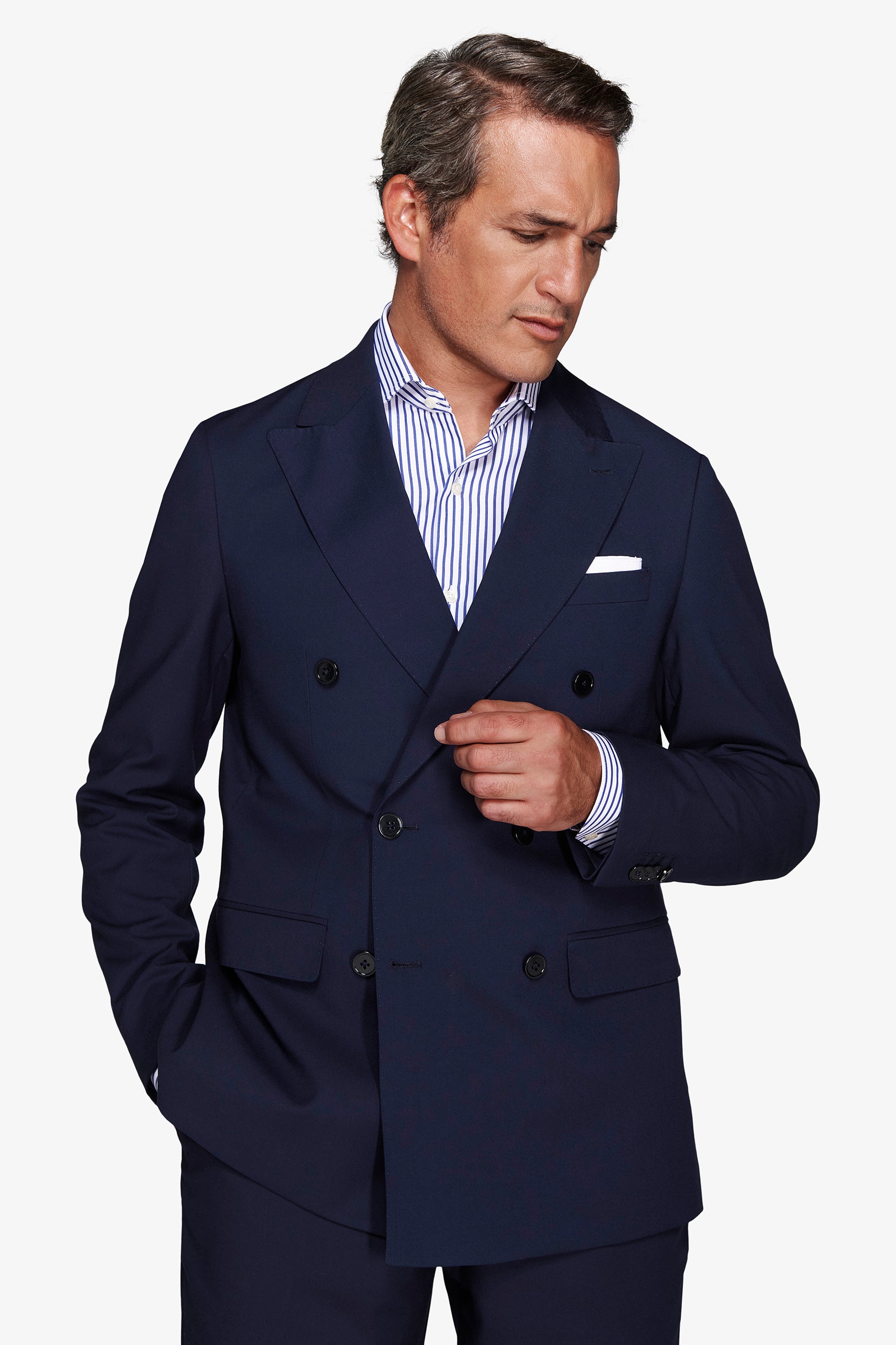 Americana cruzada azul