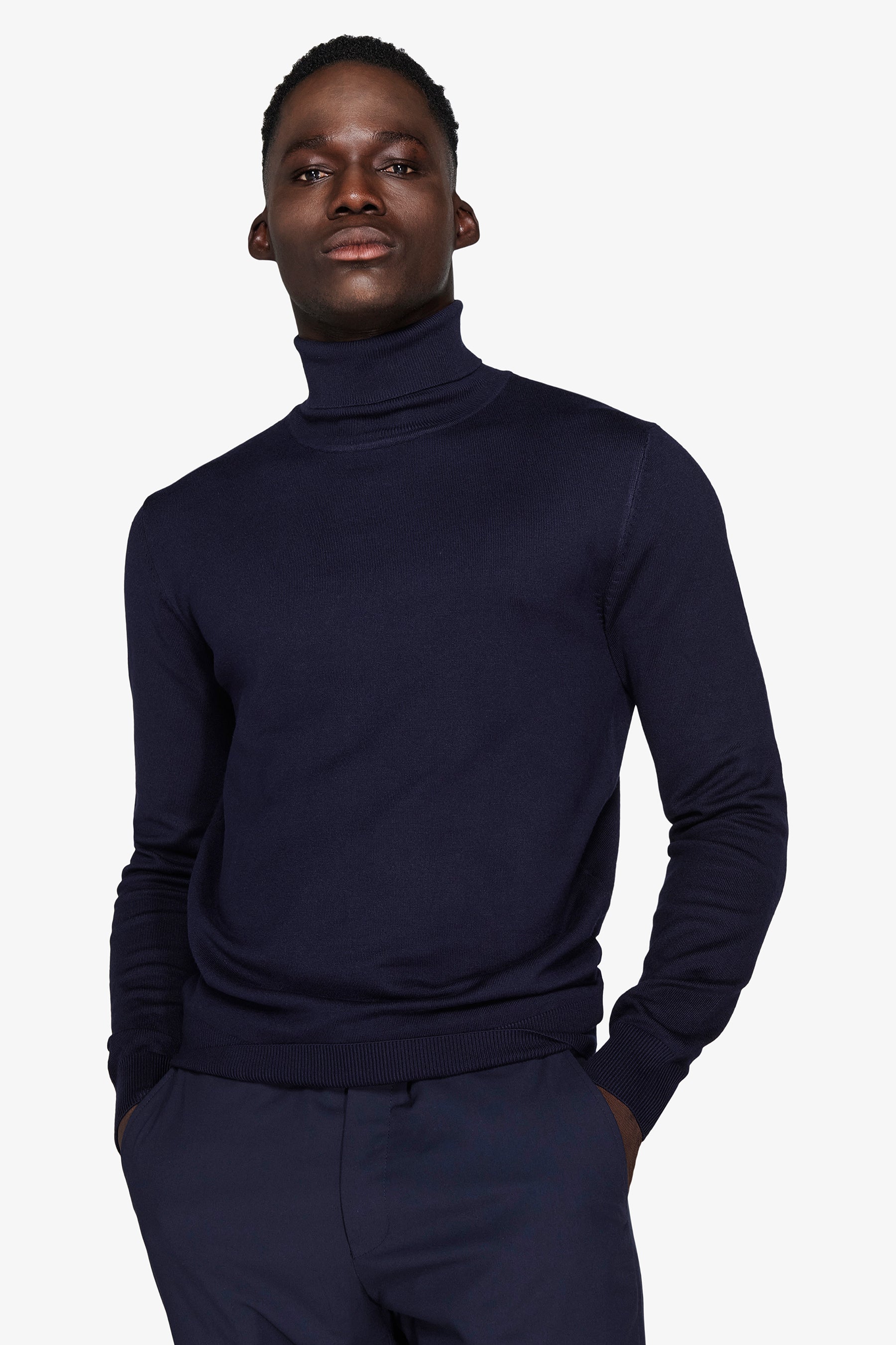 Blue basic turtleneck