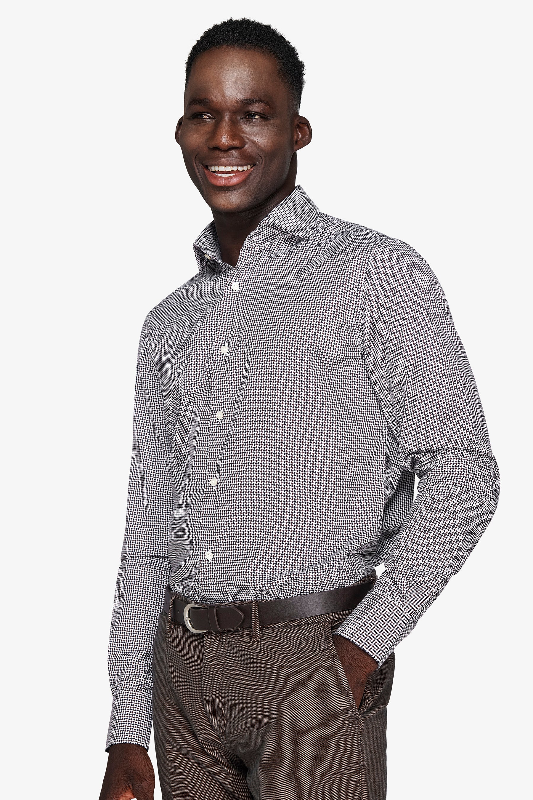 Camisa pata de gallo marrón