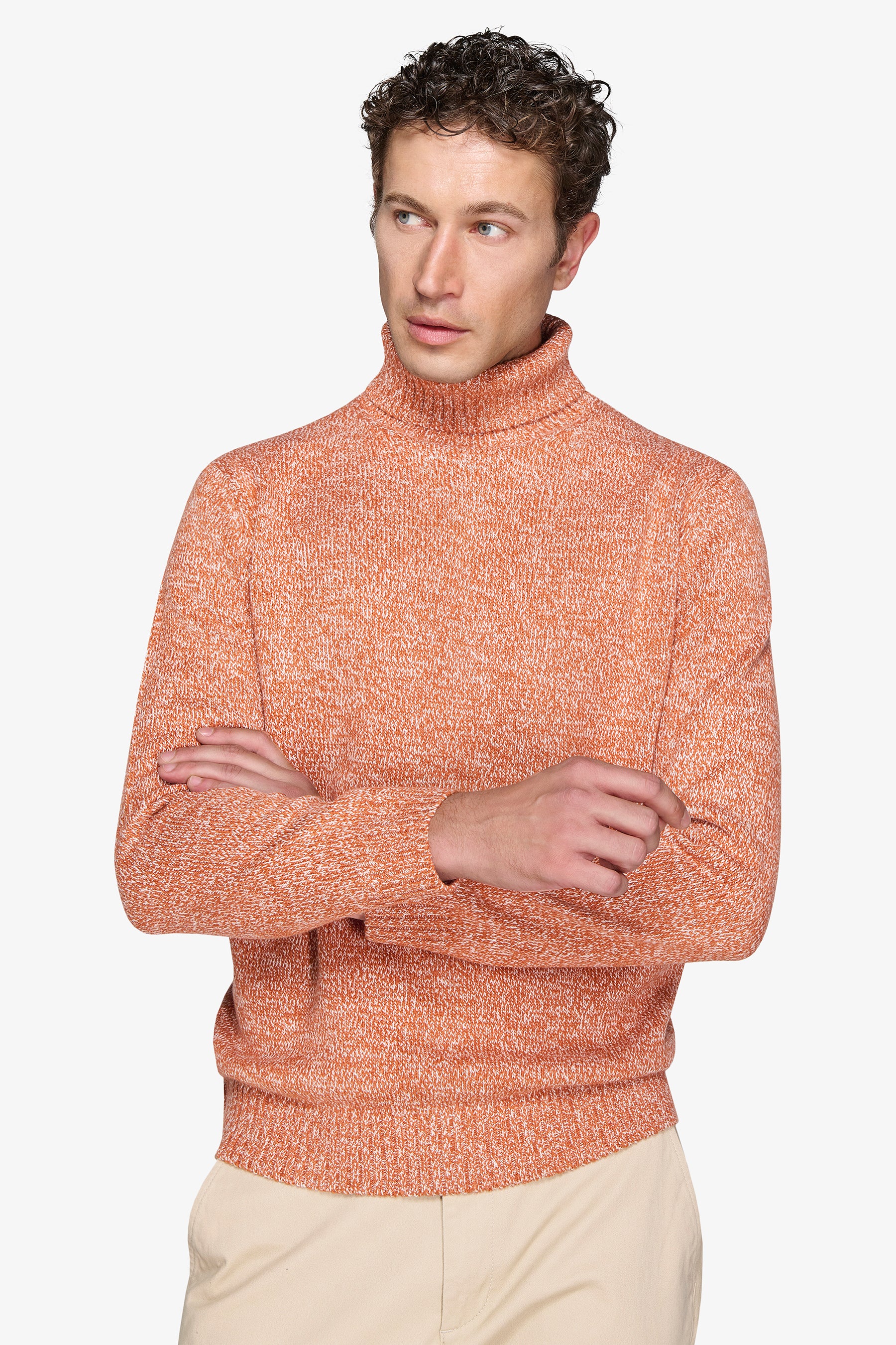 Orange mouliné turtleneck