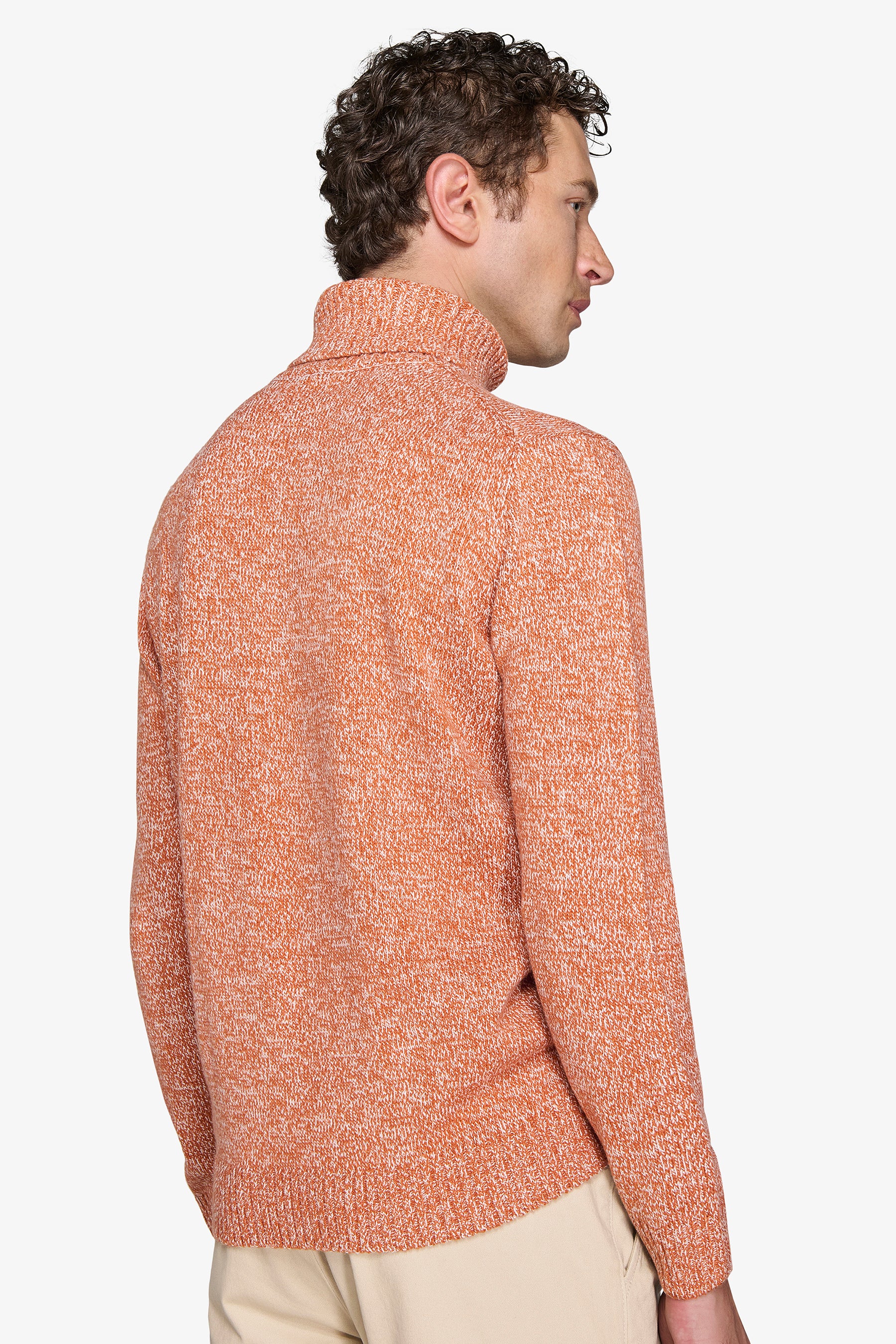 Orange mouliné turtleneck