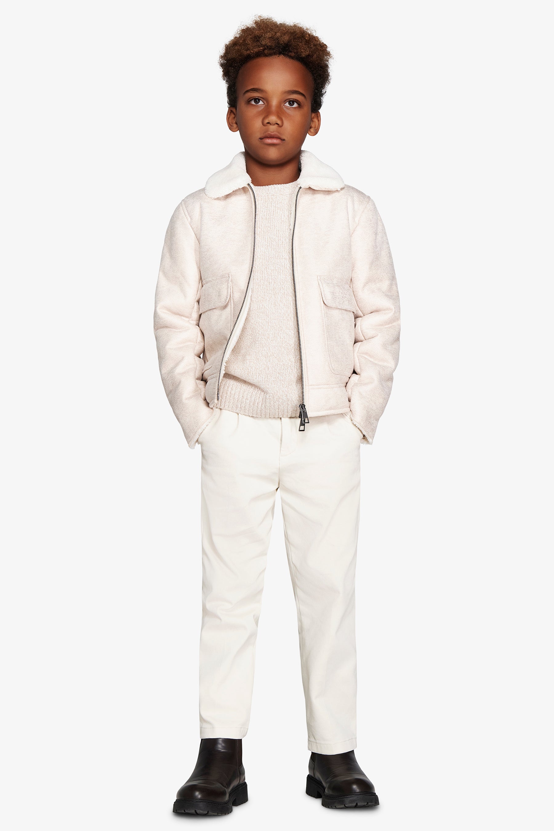 Cazadora aviador crema Kids