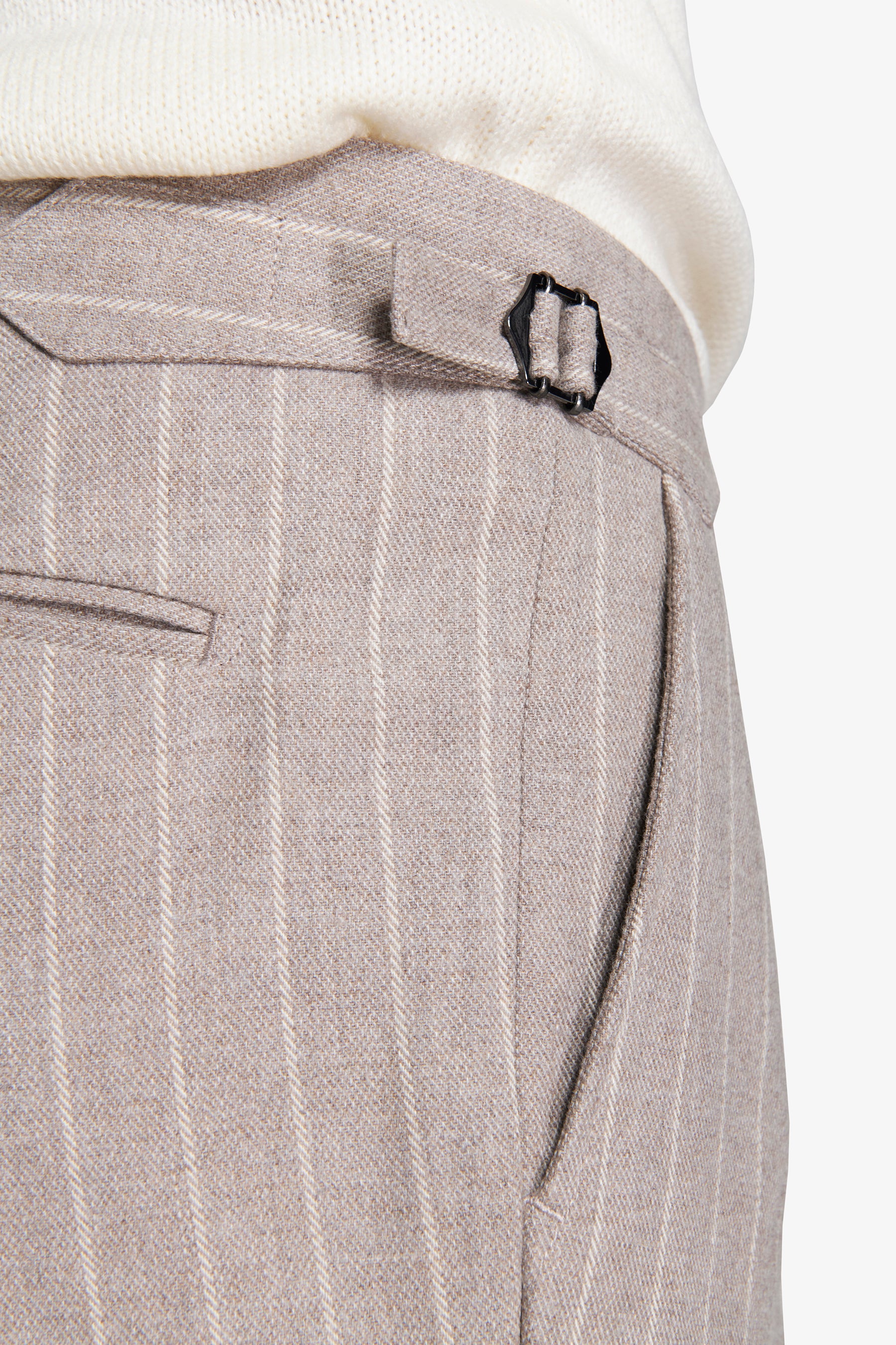 Pantaloni gessati tortora