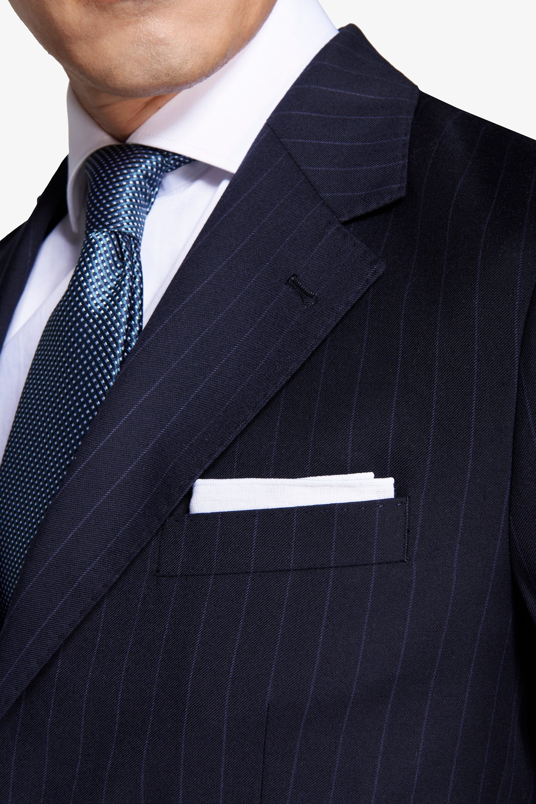 Americana de traje raya diplomática azul