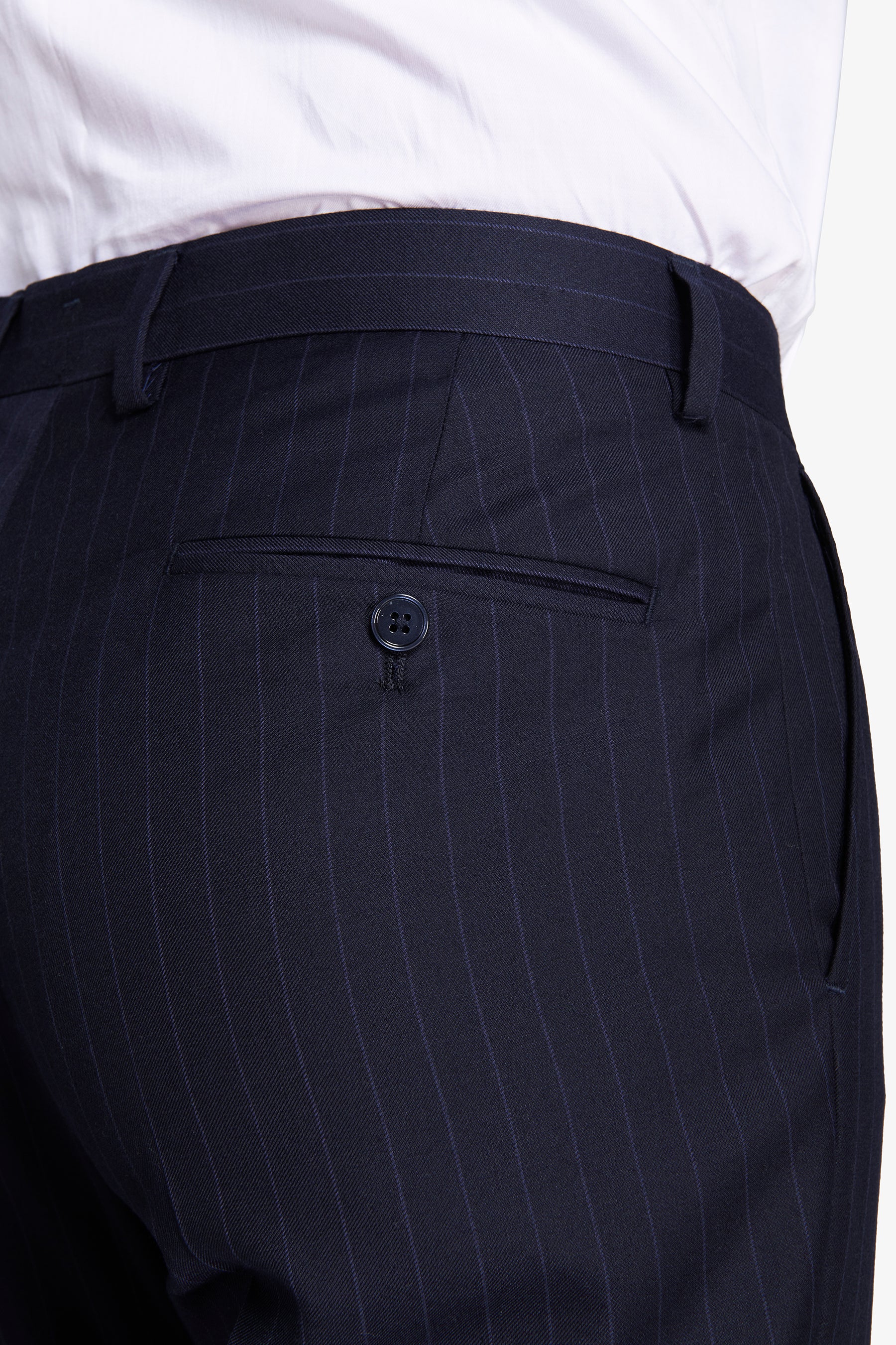 Pantalón de traje de raya diplomática azul