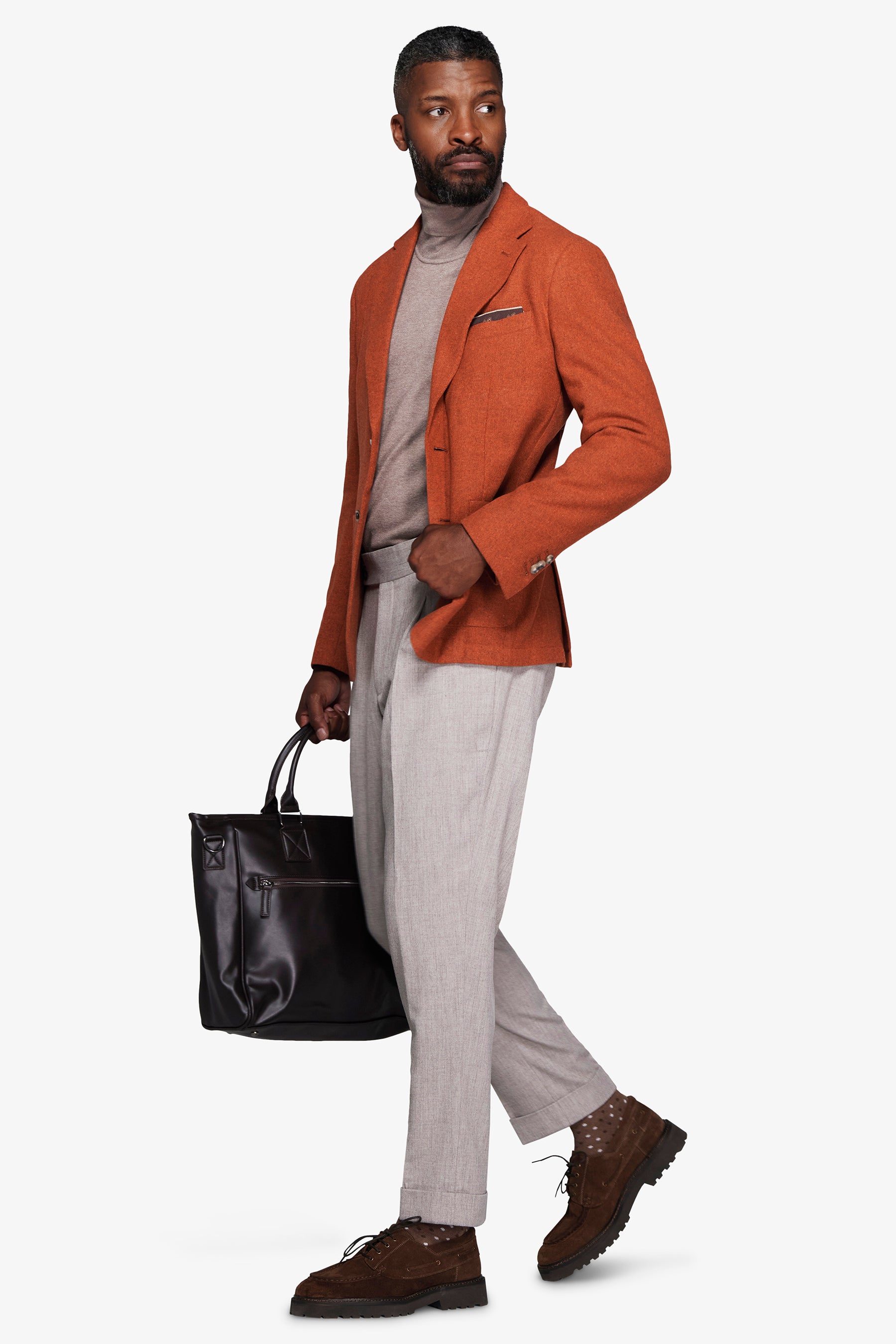 Orange melange unlined blazer