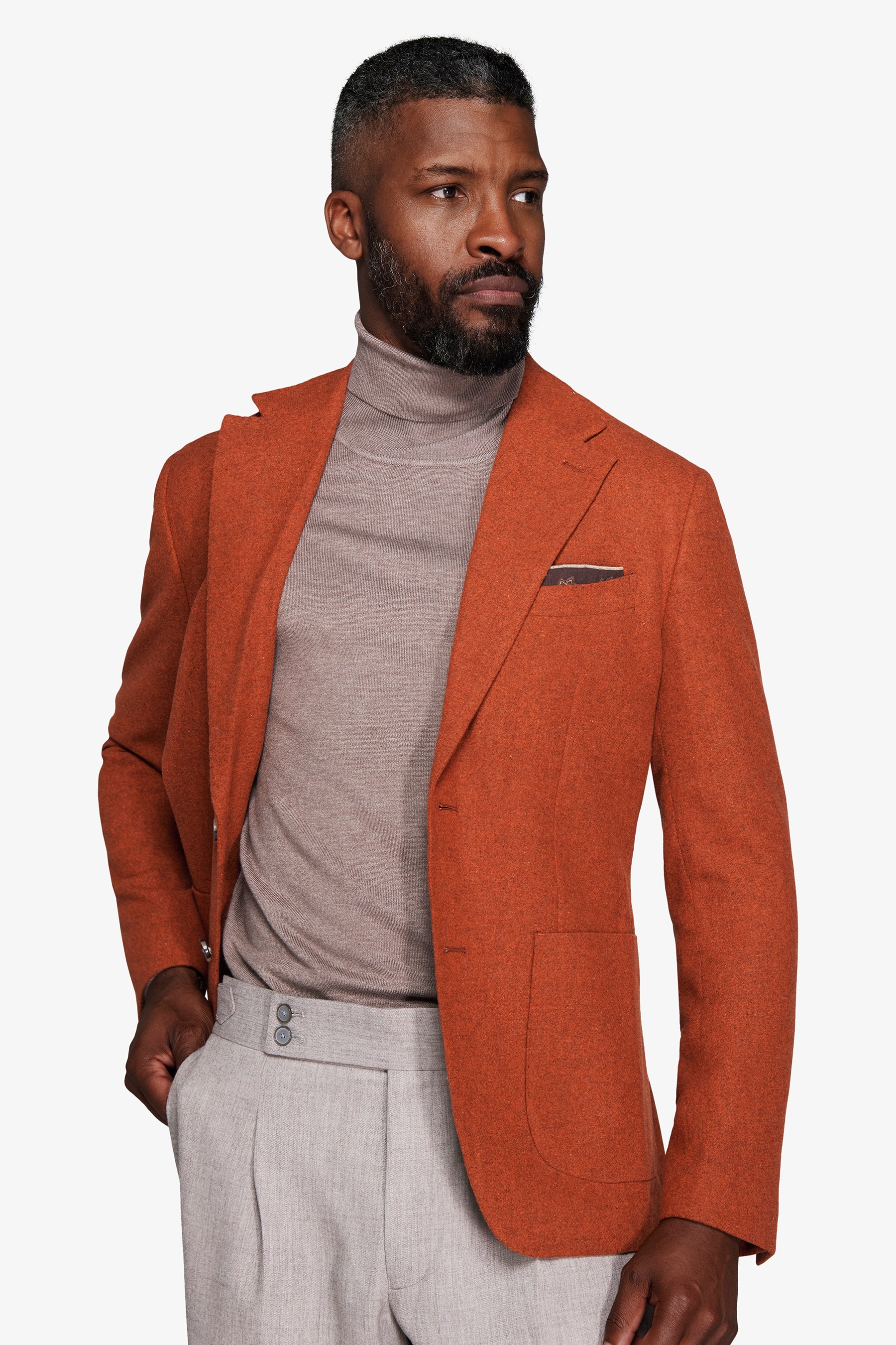 Orange melange unlined blazer