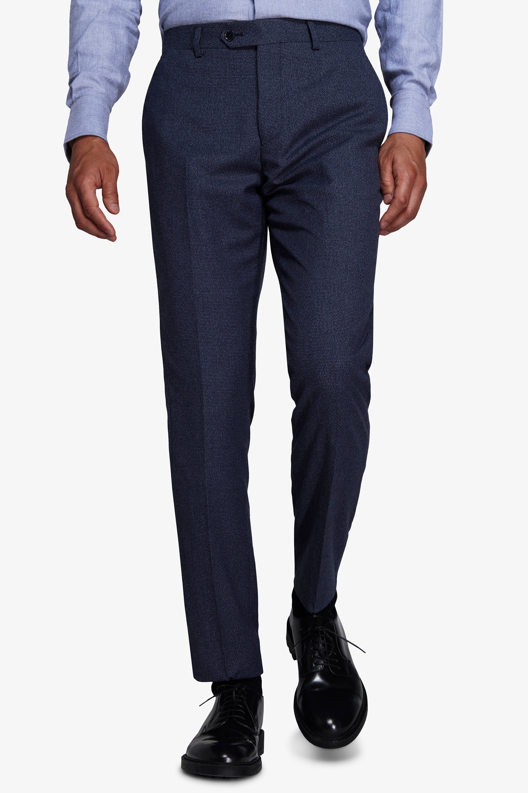 Babyblaue Hose mit Hahnentrittmuster