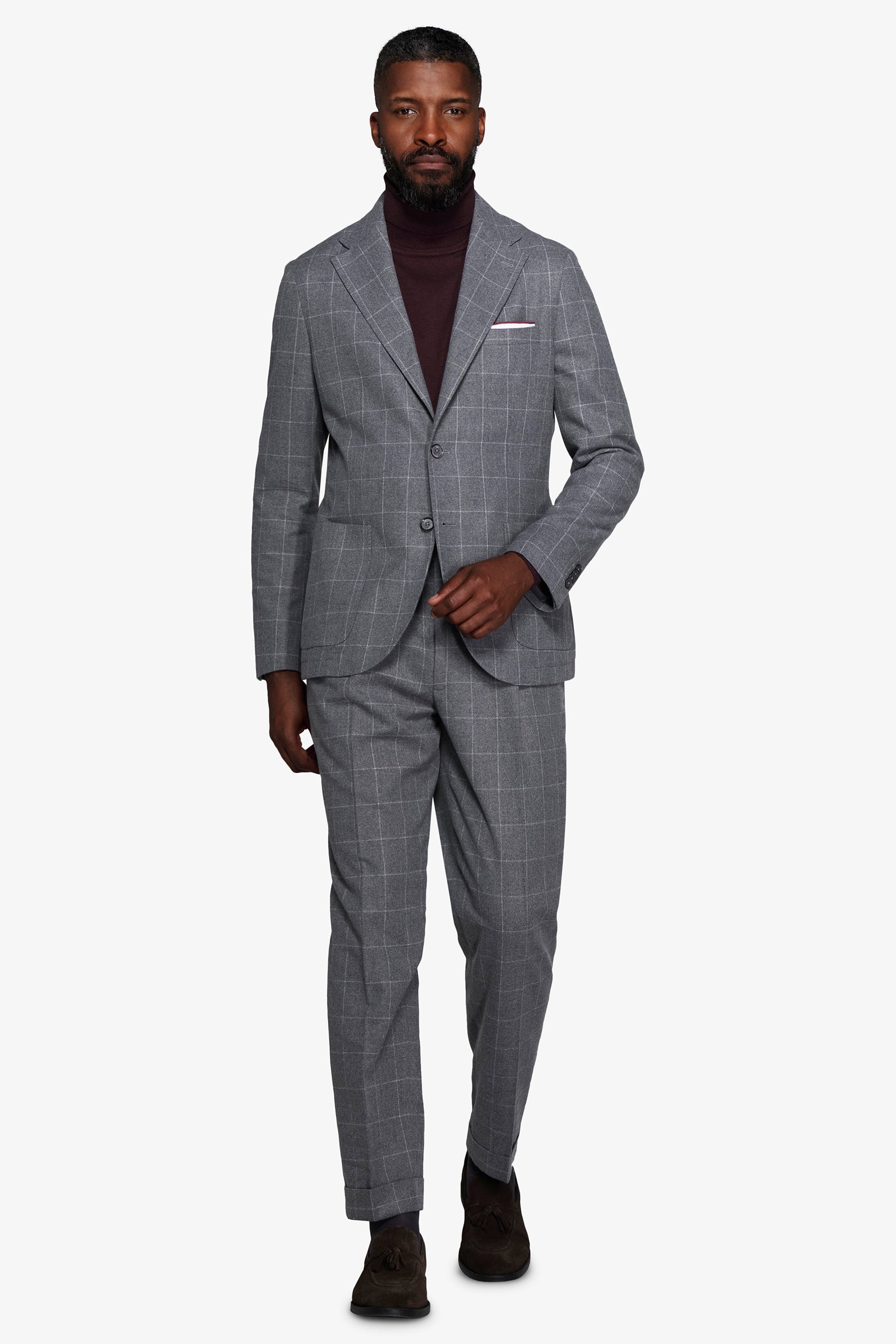 Giacca finestrata grigio medio