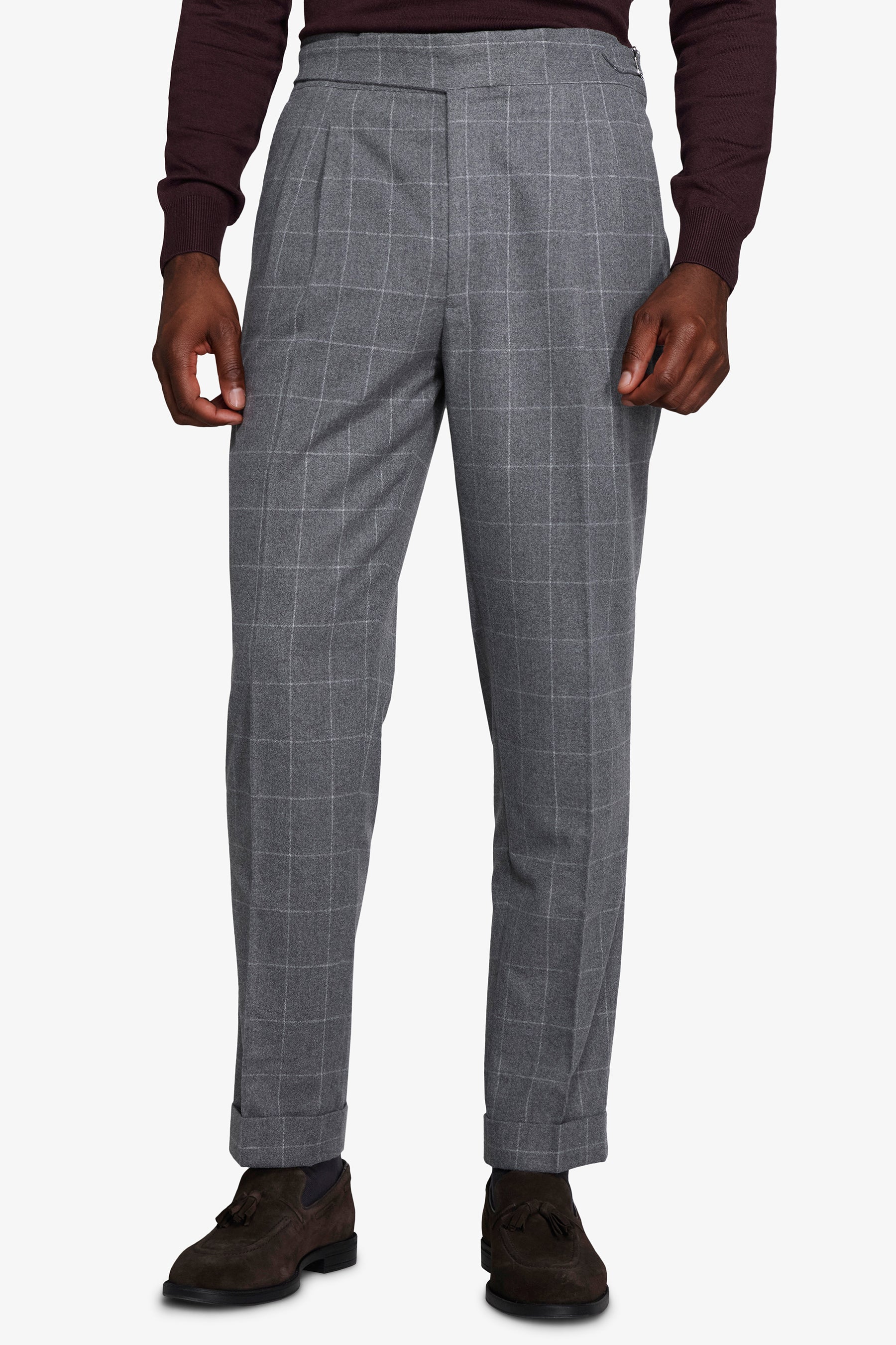 Mittelgraue Fensterhose