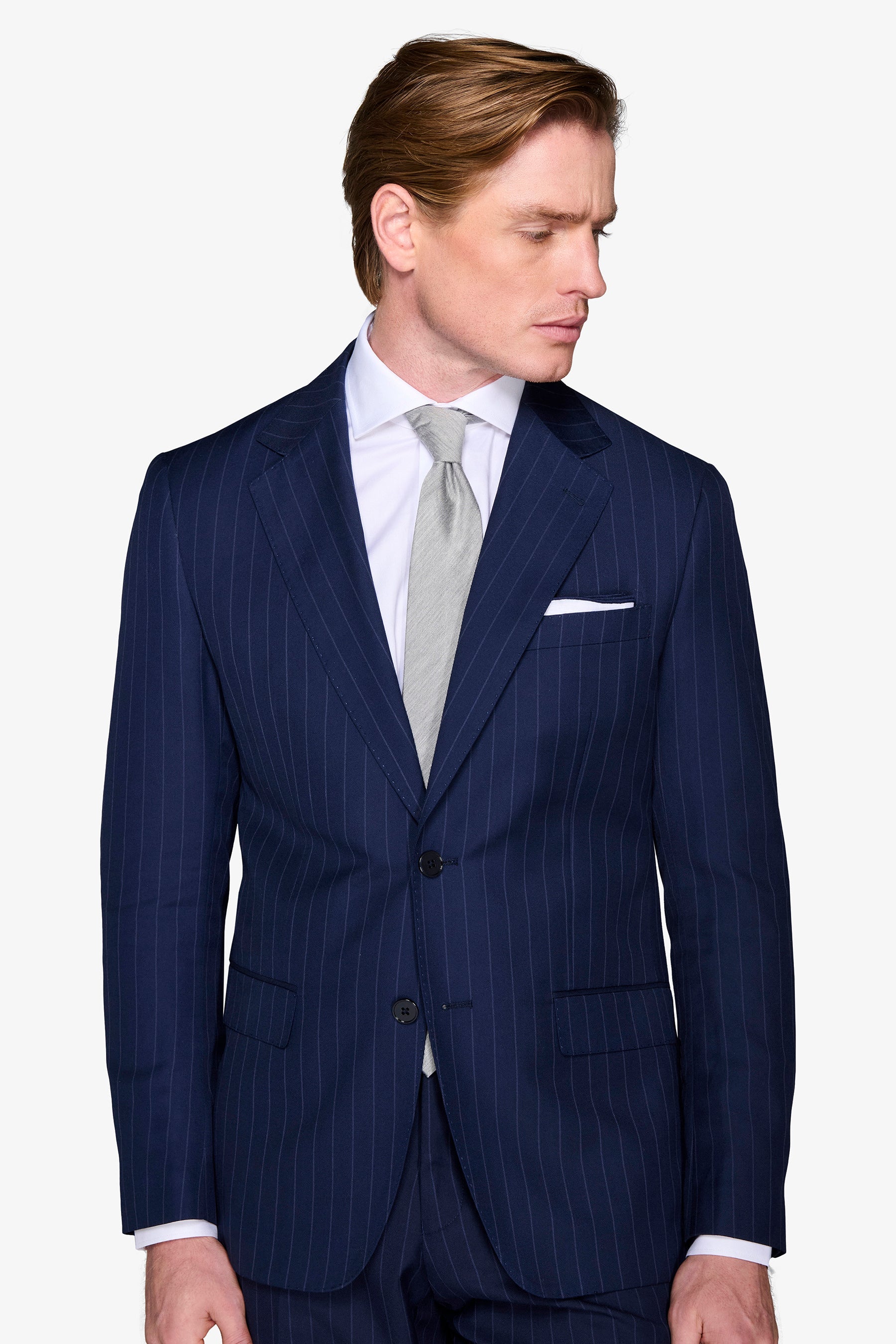 Abito gessato blu regular-Dan John