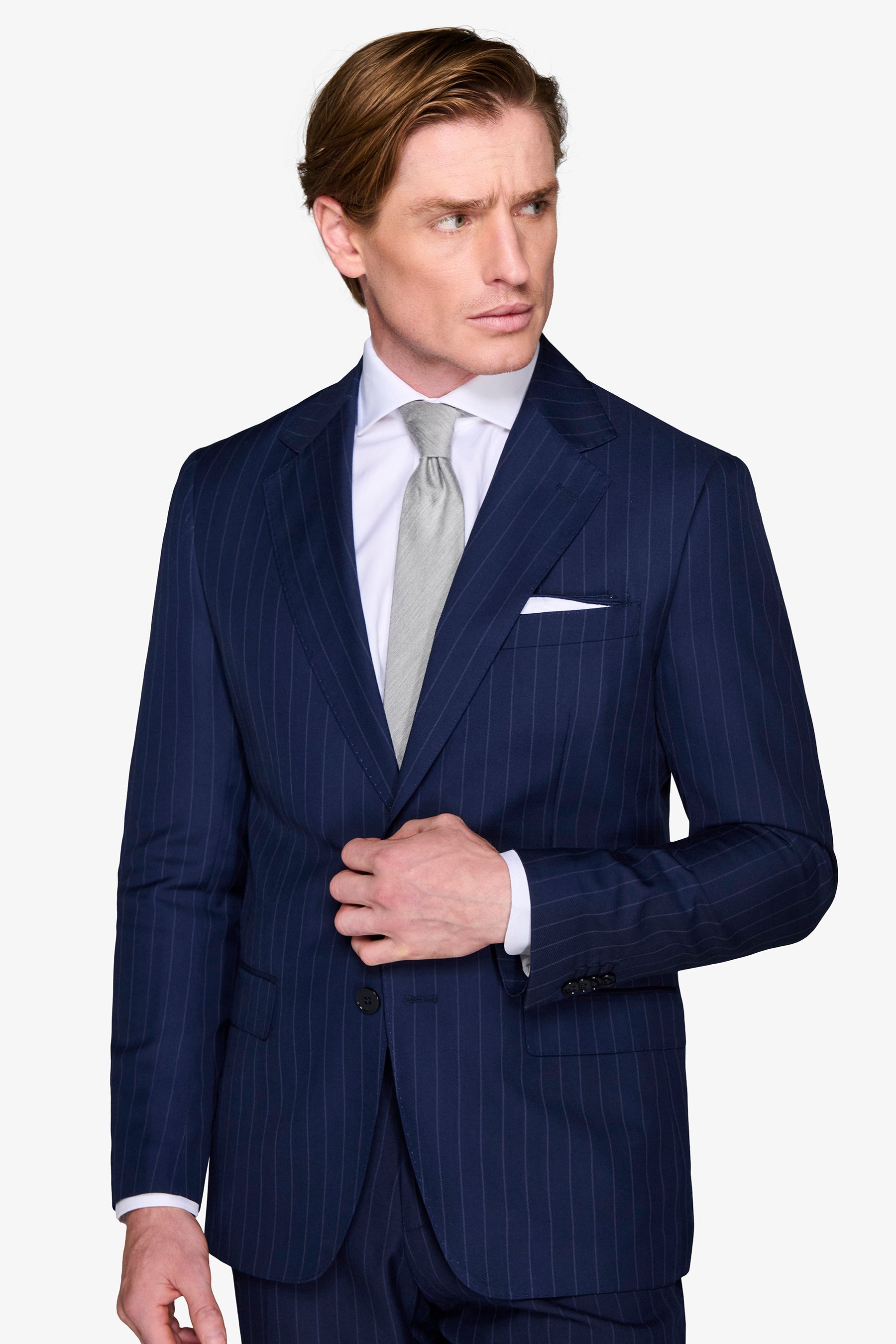 Abito gessato blu regular-Dan John