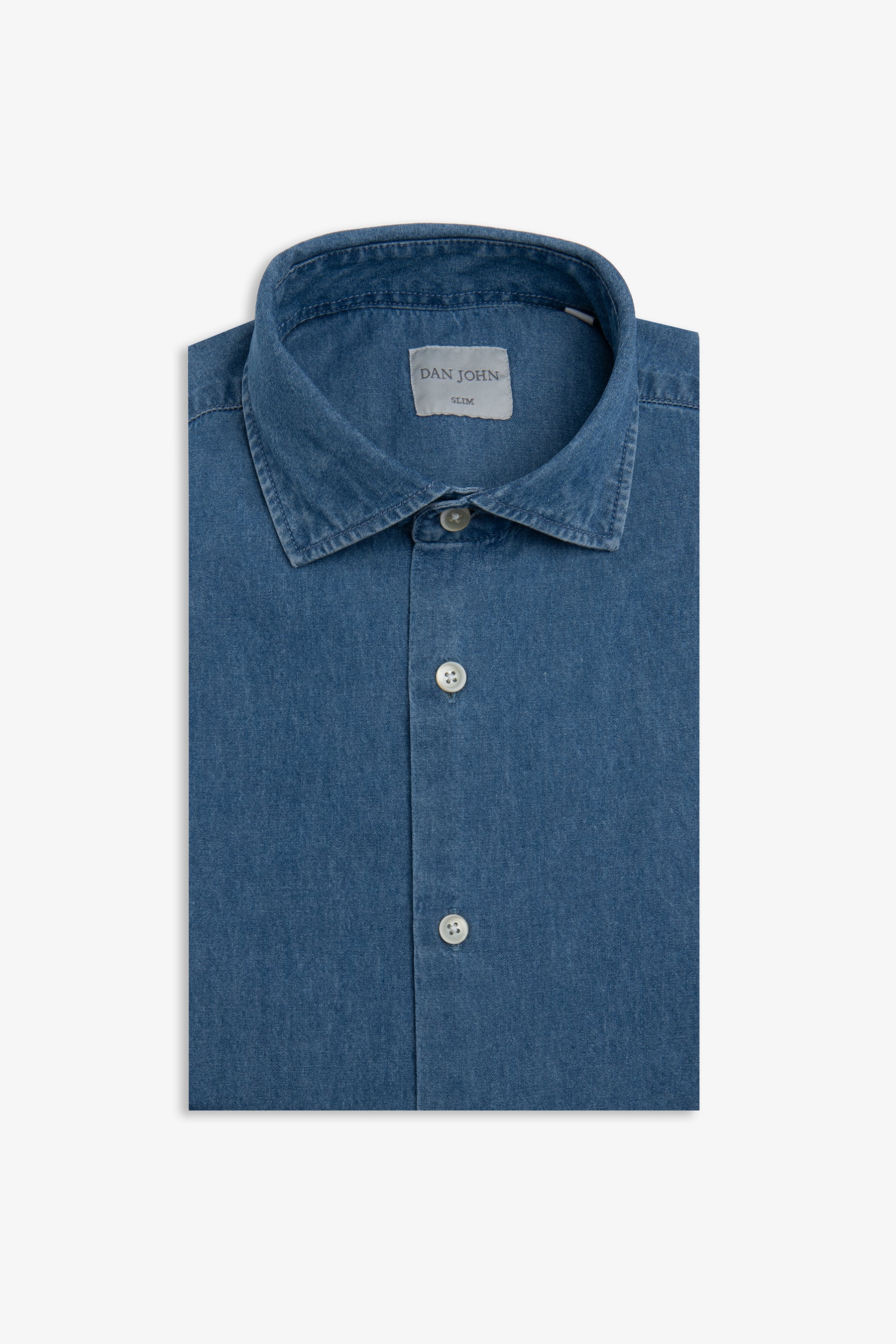 Camicia denim azzurra slim-Dan John
