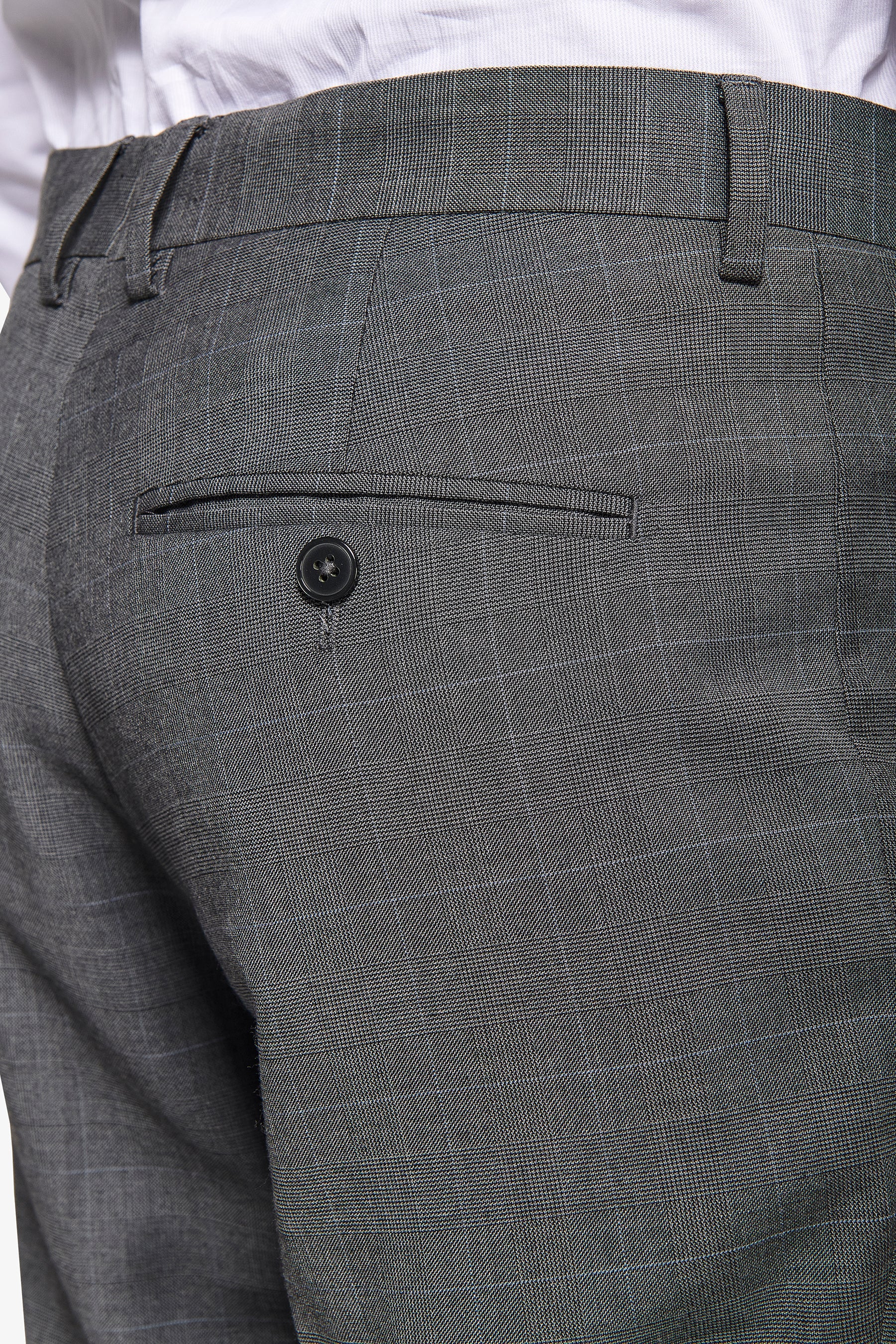 Pantaloni da abito principe di galles antracite-Dan John