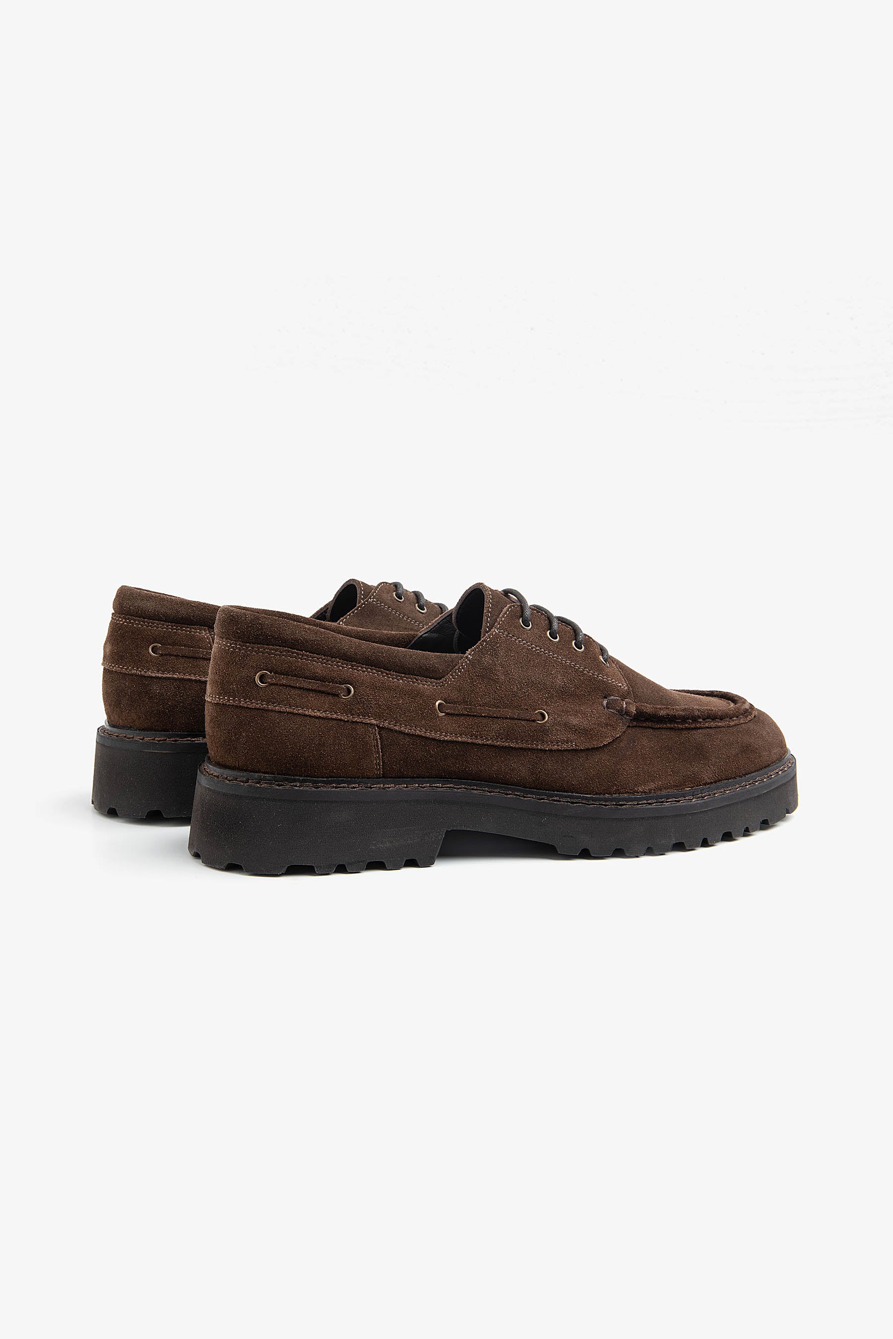 Scarpa da barca in suede cognac