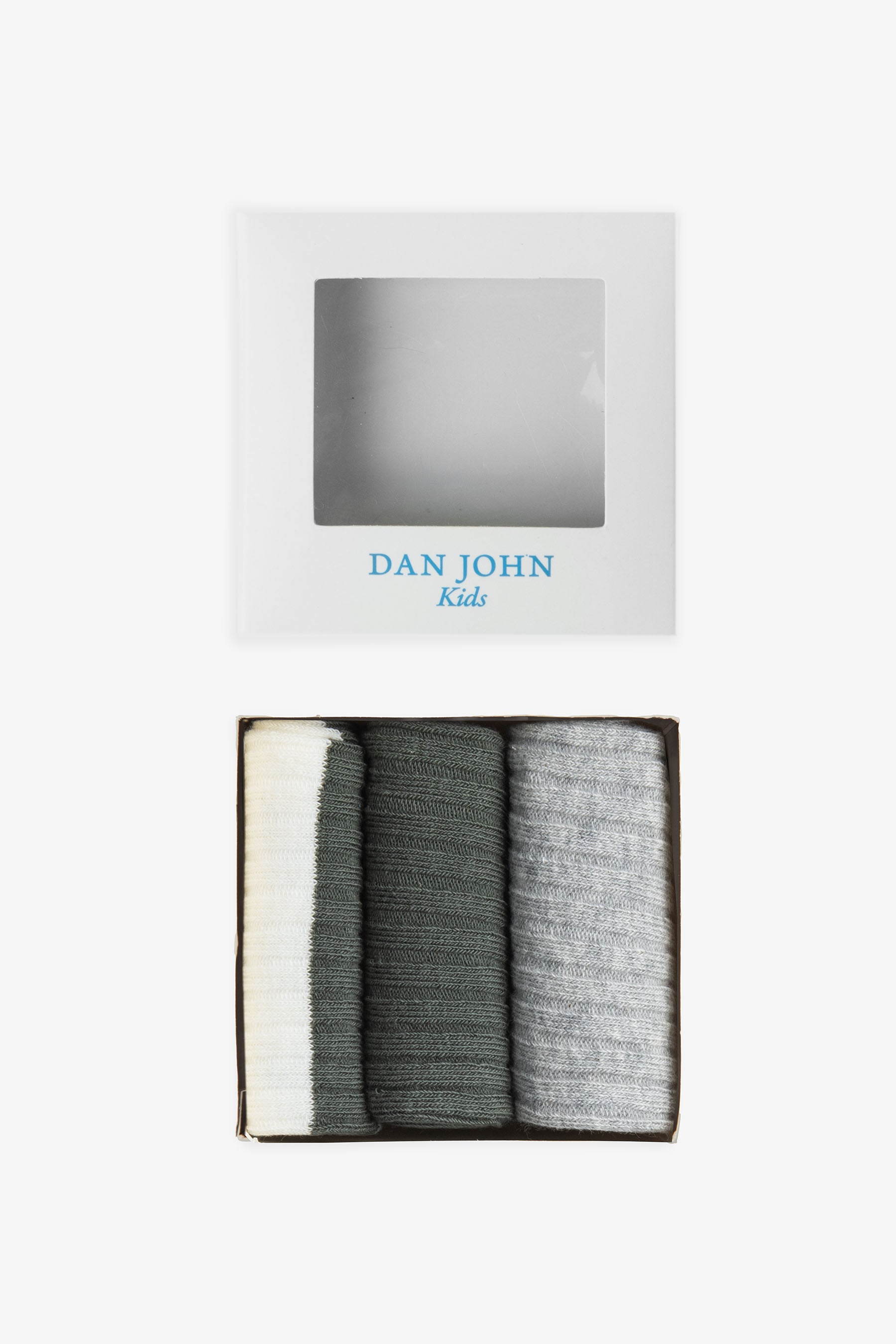 Pack de 3 calcetines con rayas y ribetes bicolor verde Kids