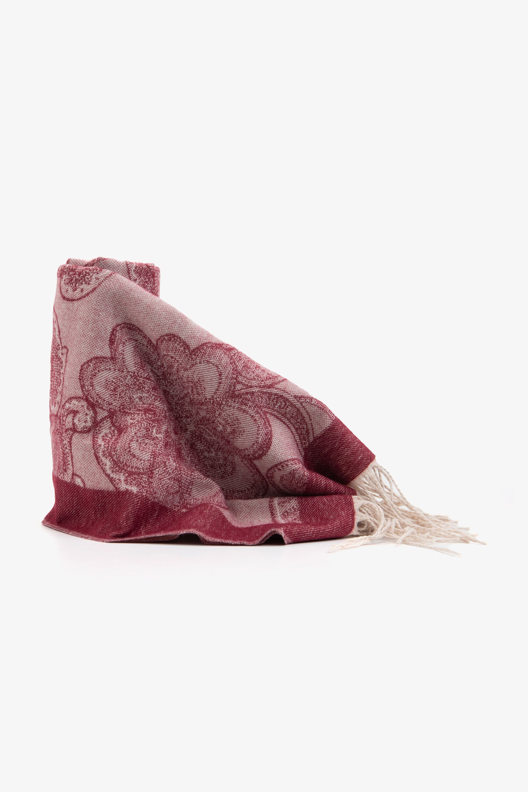 Pashmina macro flor burdeos