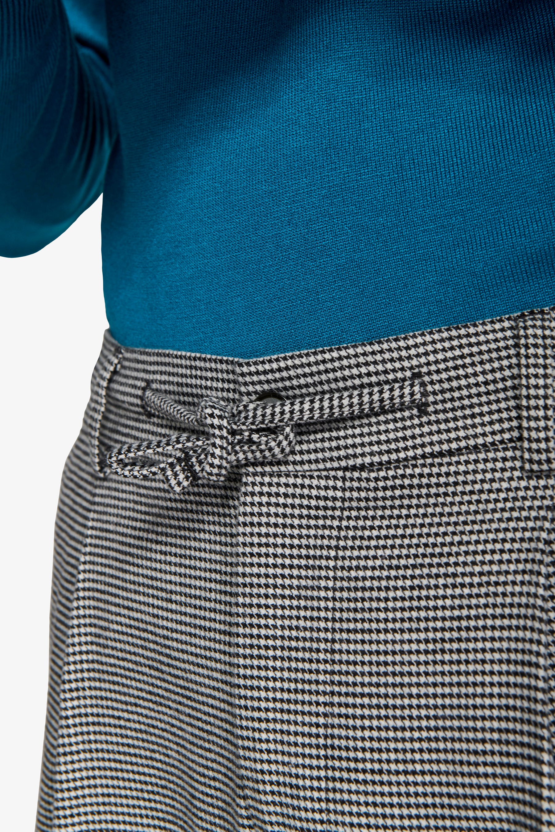 Pantaloni da abito worker pied de poule nero-Dan John