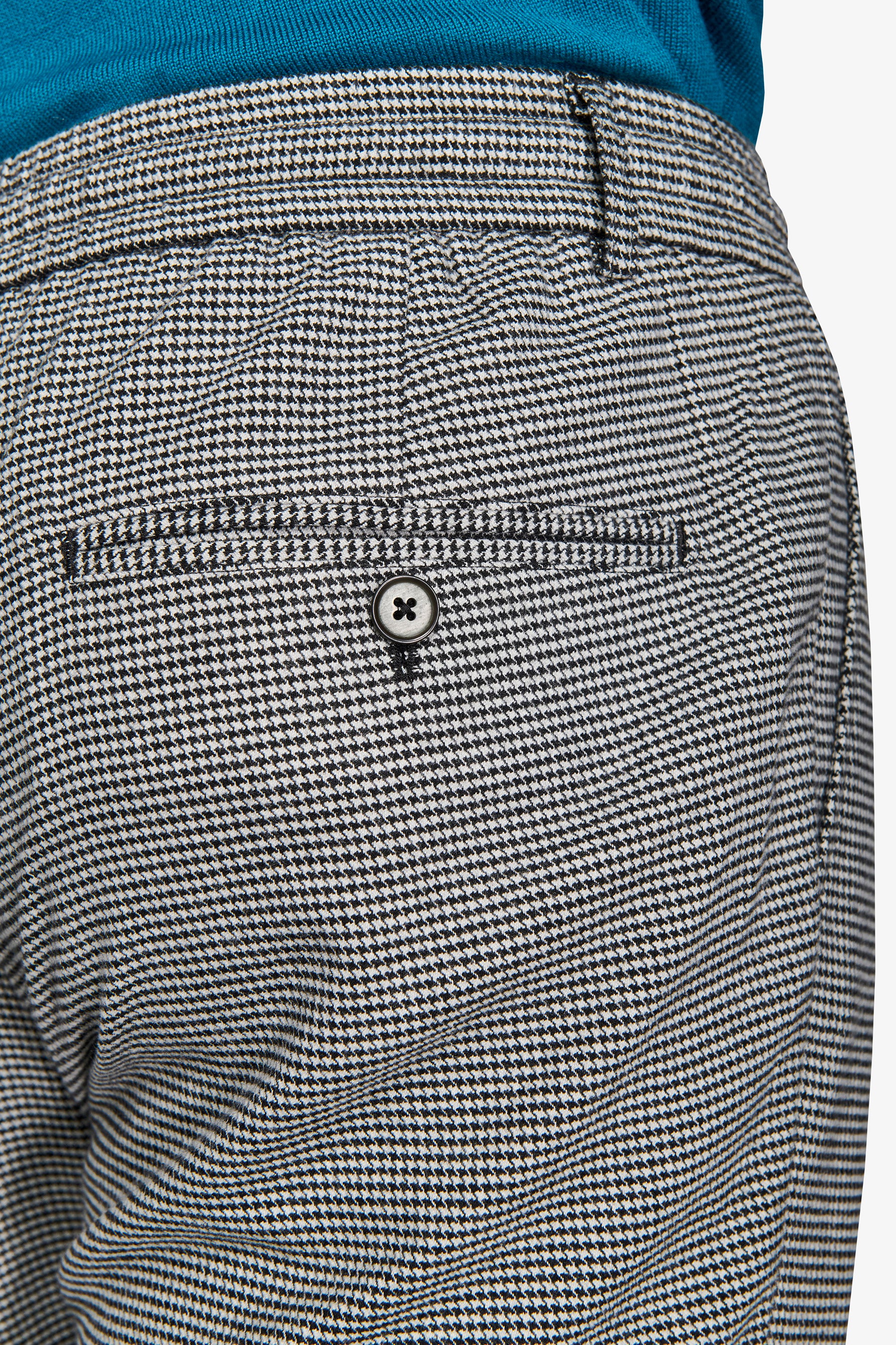 Pantaloni da abito worker pied de poule nero-Dan John